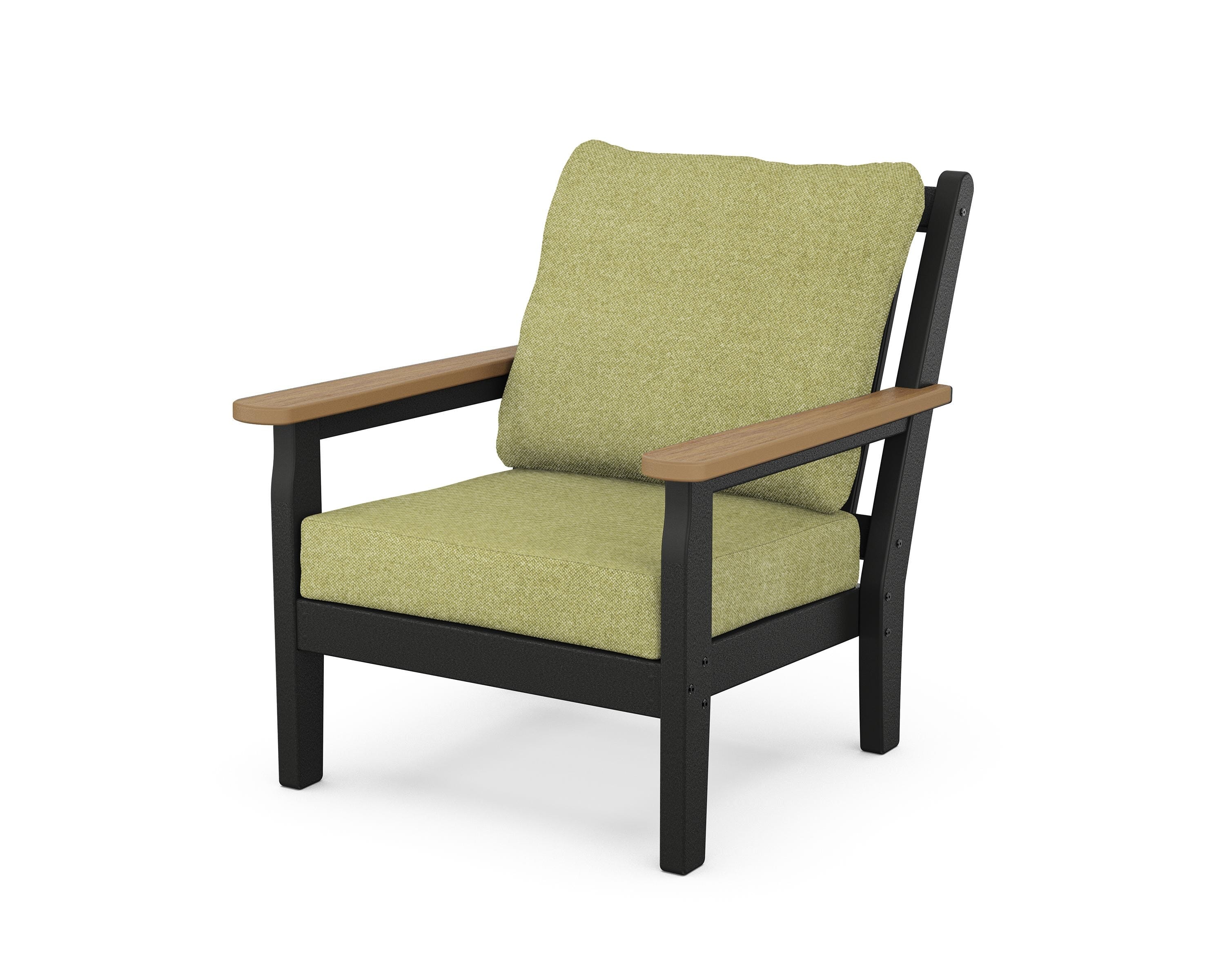 POLYWOOD® Chippendale Deep Seating Chair in Black / Natural / Chartreuse Boucle
