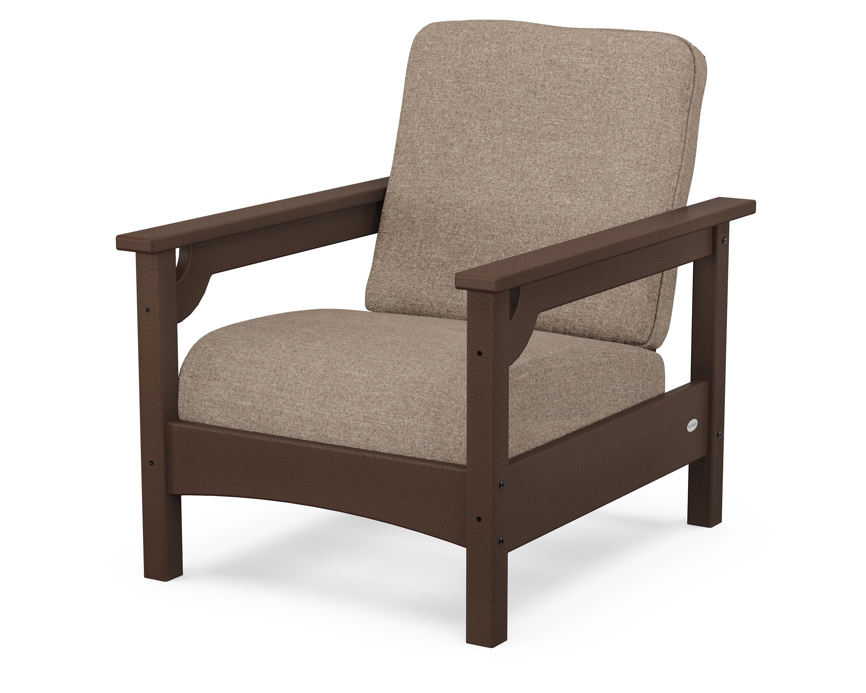 POLYWOOD® Club Chair in Mahogany / Spiced Burlap