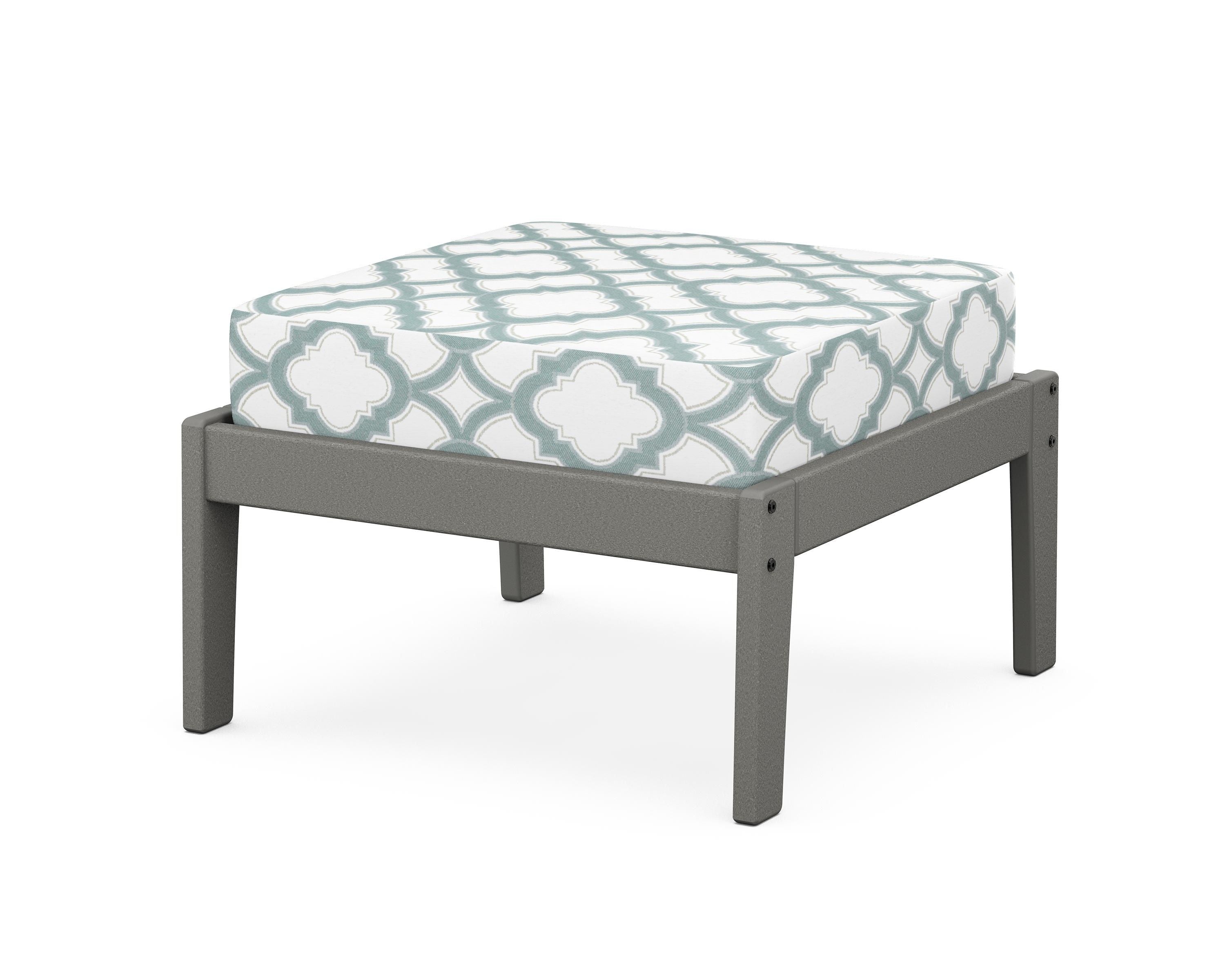 Unbranded Deep Seating Ottoman in Slate Grey / Trellis Glacier Spa