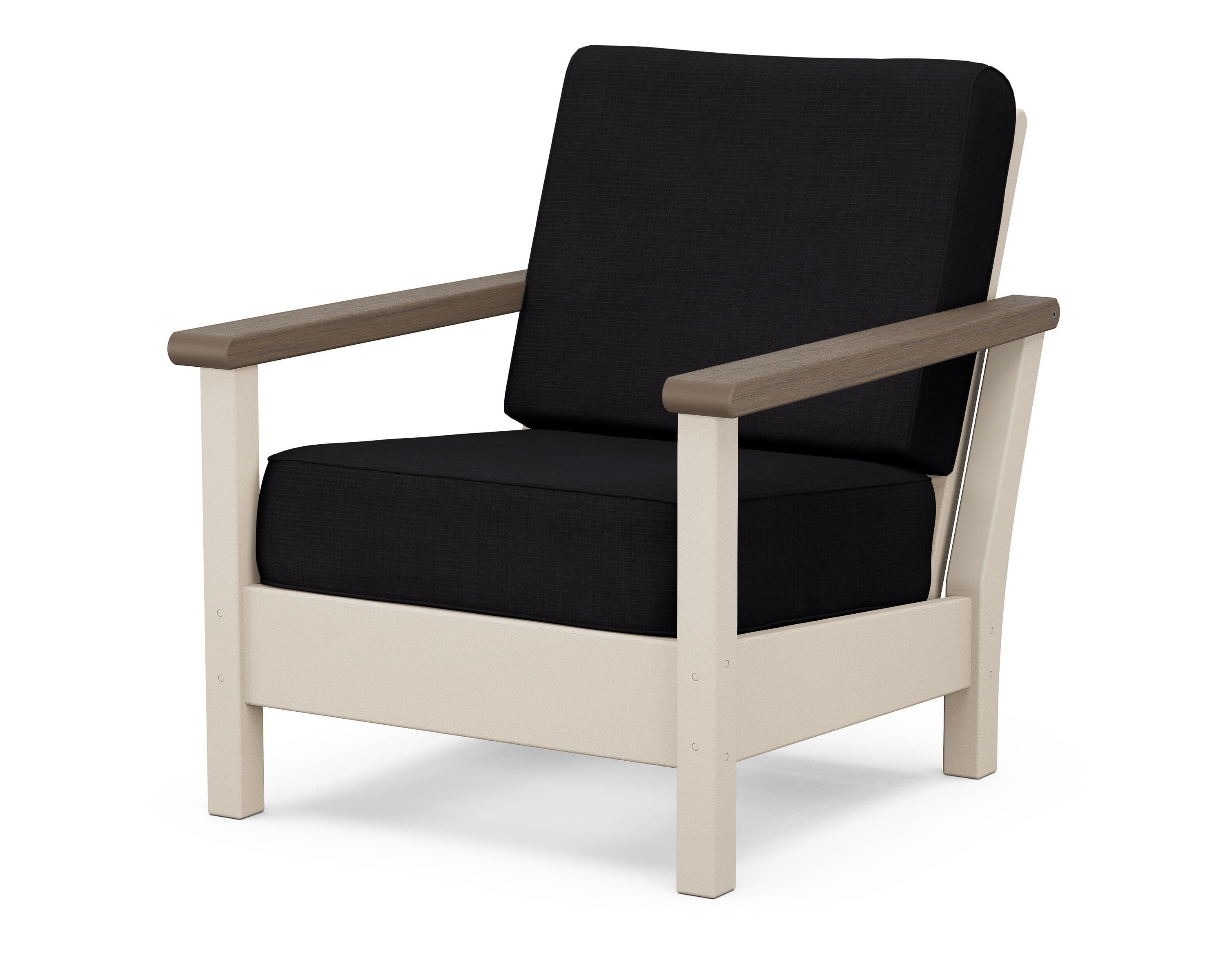 POLYWOOD® Harbour Deep Seating Chair in Sand / Kona / Midnight Linen