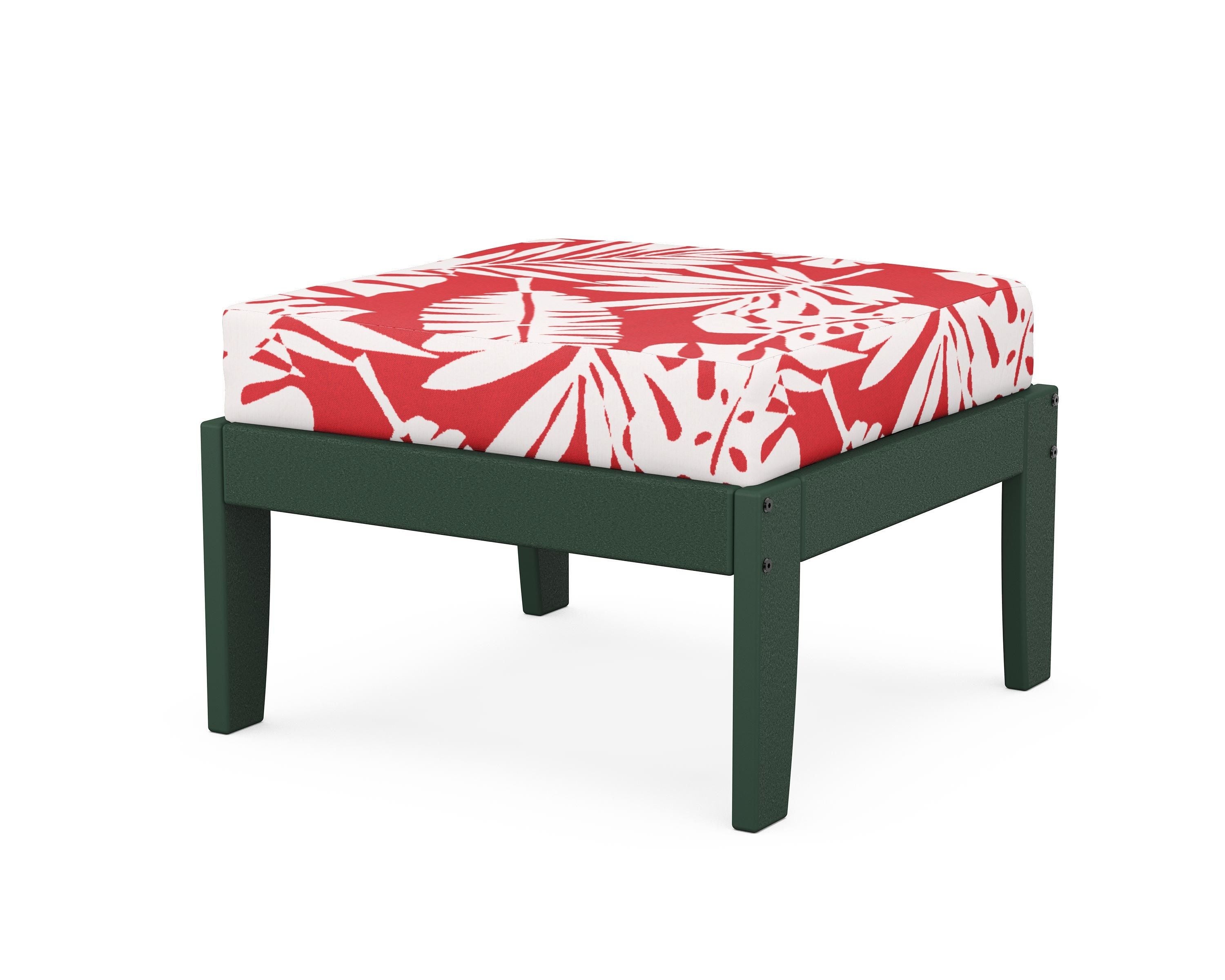Unbranded Modular Ottoman - Classic in Green / Leaf Crimson