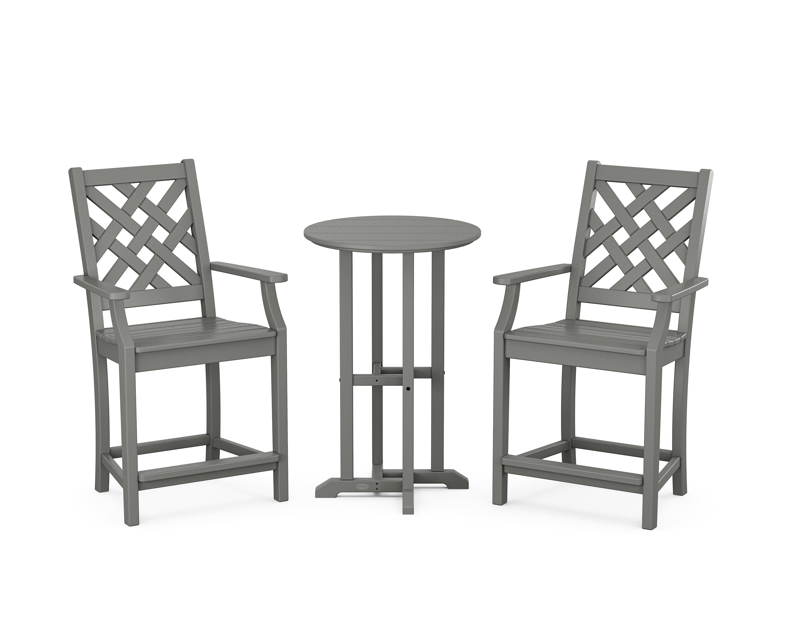 Country Living Wovendale 3-Piece Farmhouse Bistro Counter Set in Slate Grey