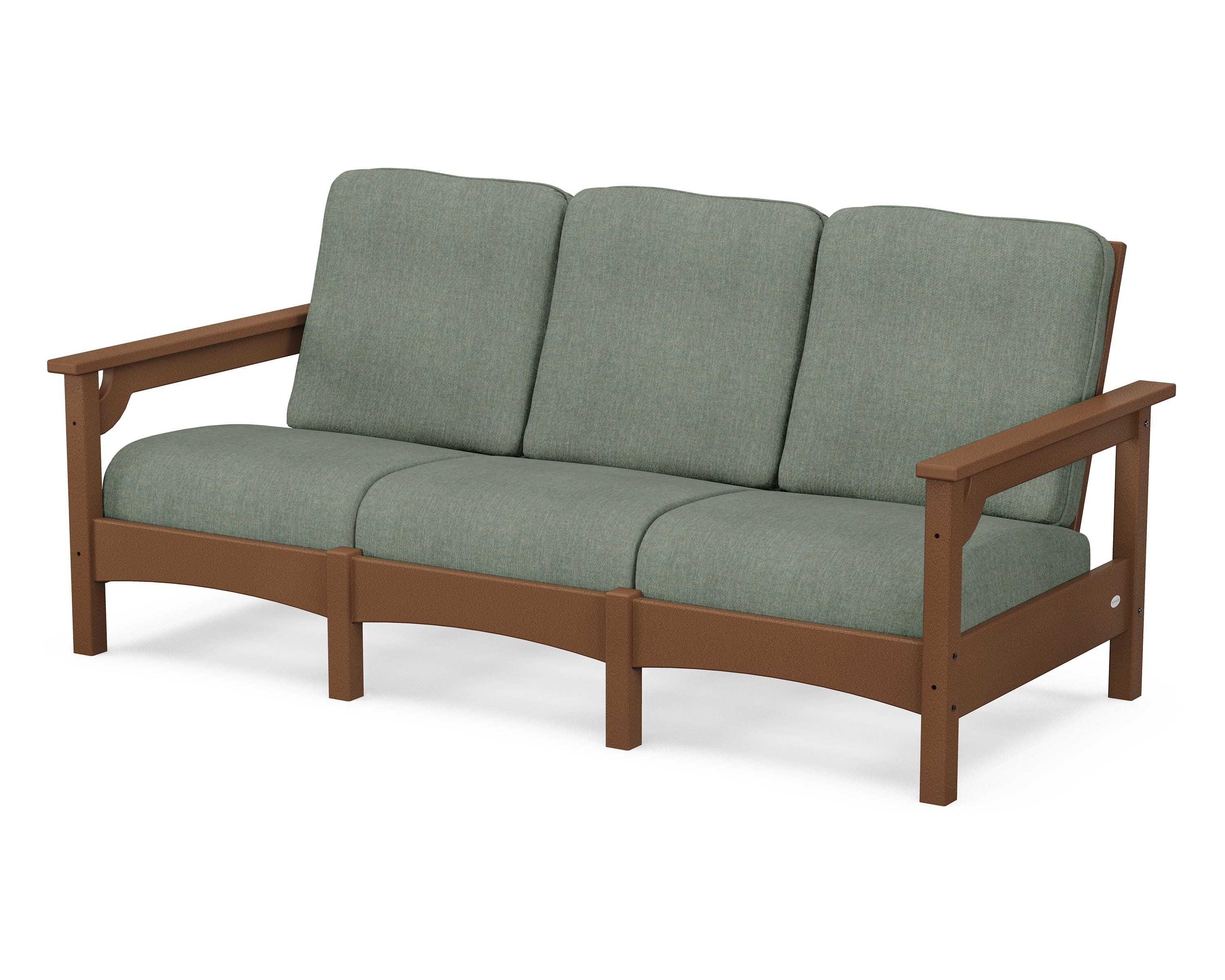 POLYWOOD® Club Sofa in Teak / Cast Sage