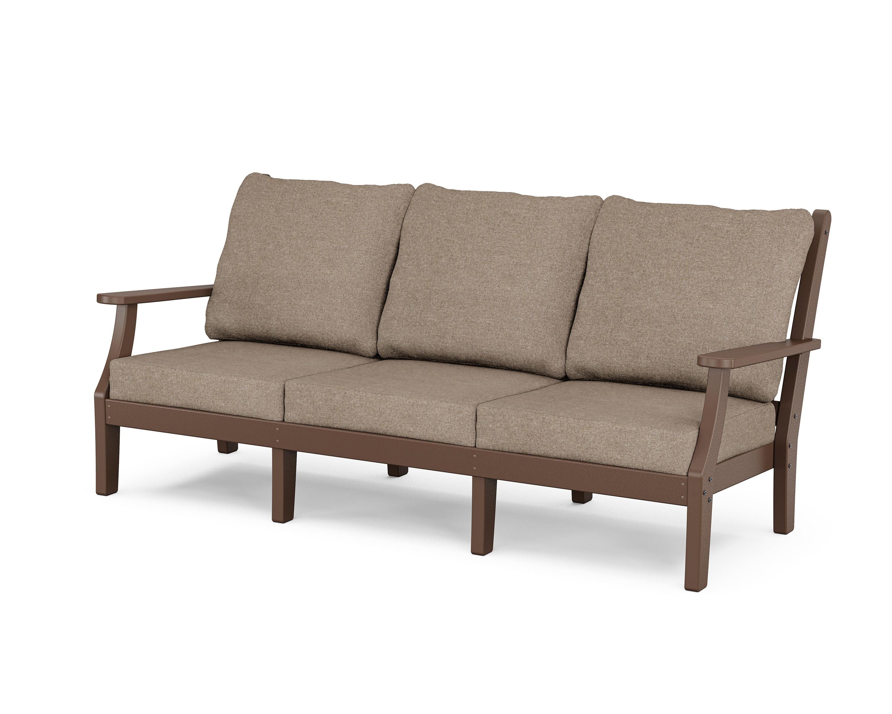 Country Living Wovendale Deep Seating Sofa in Mahogany / Spiced Burlap