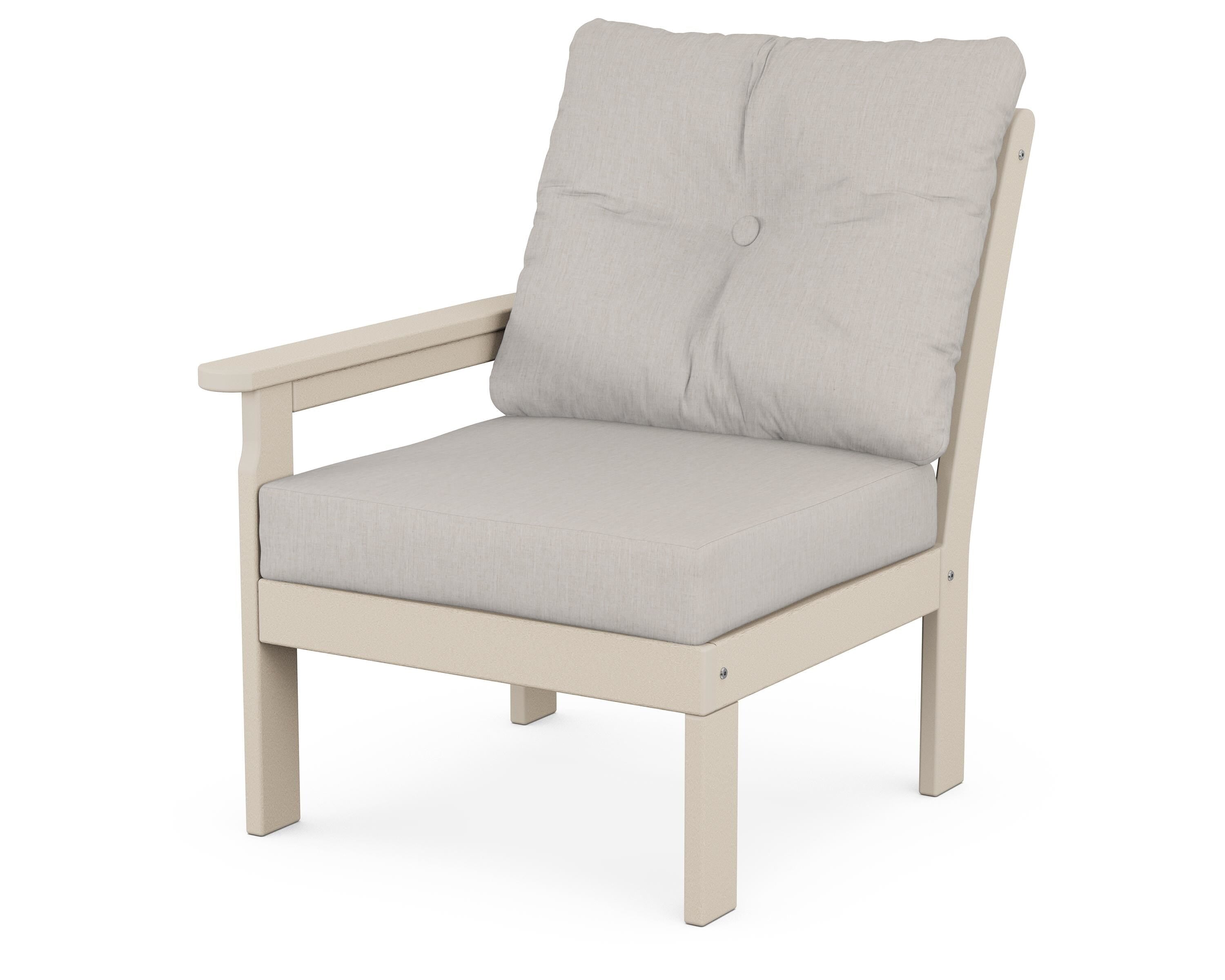 POLYWOOD® Vineyard Modular Left Arm Chair in Sand / Cast Ash