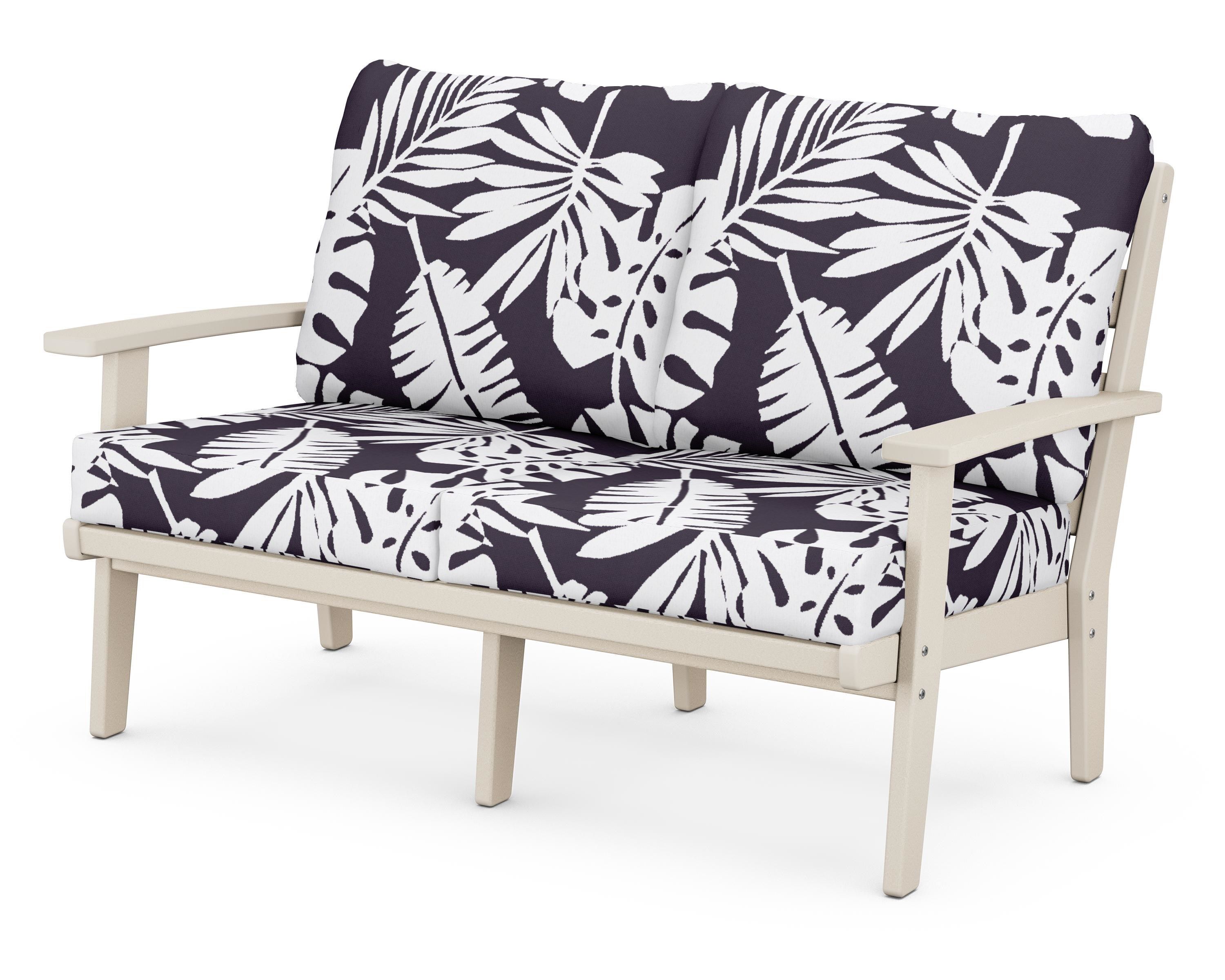 POLYWOOD® Grant Park Deep Seating Loveseat in Sand / Leaf Navy