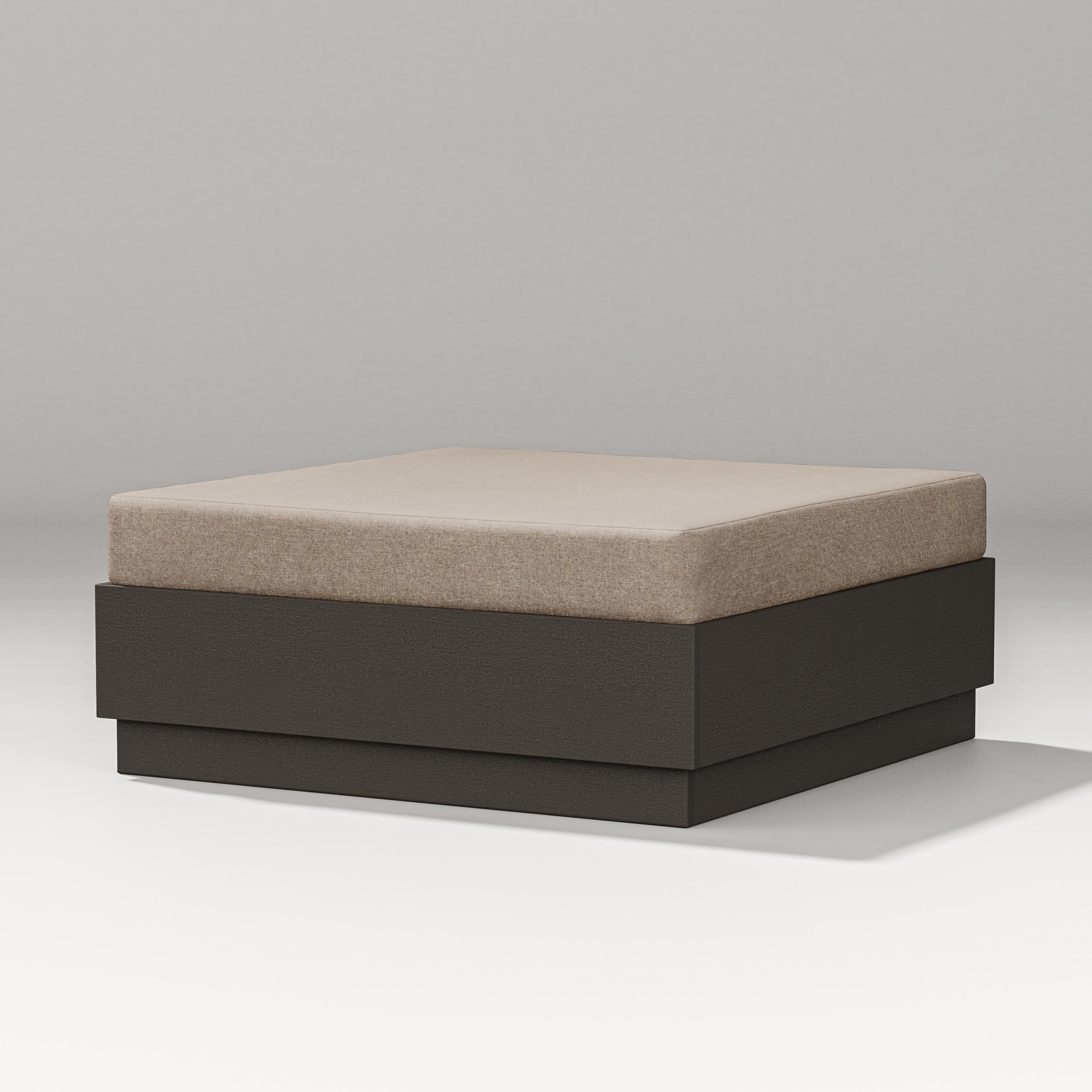 PW Designer Series Elevate Lounge Ottoman in Vintage Coffee / Spiced Burlap