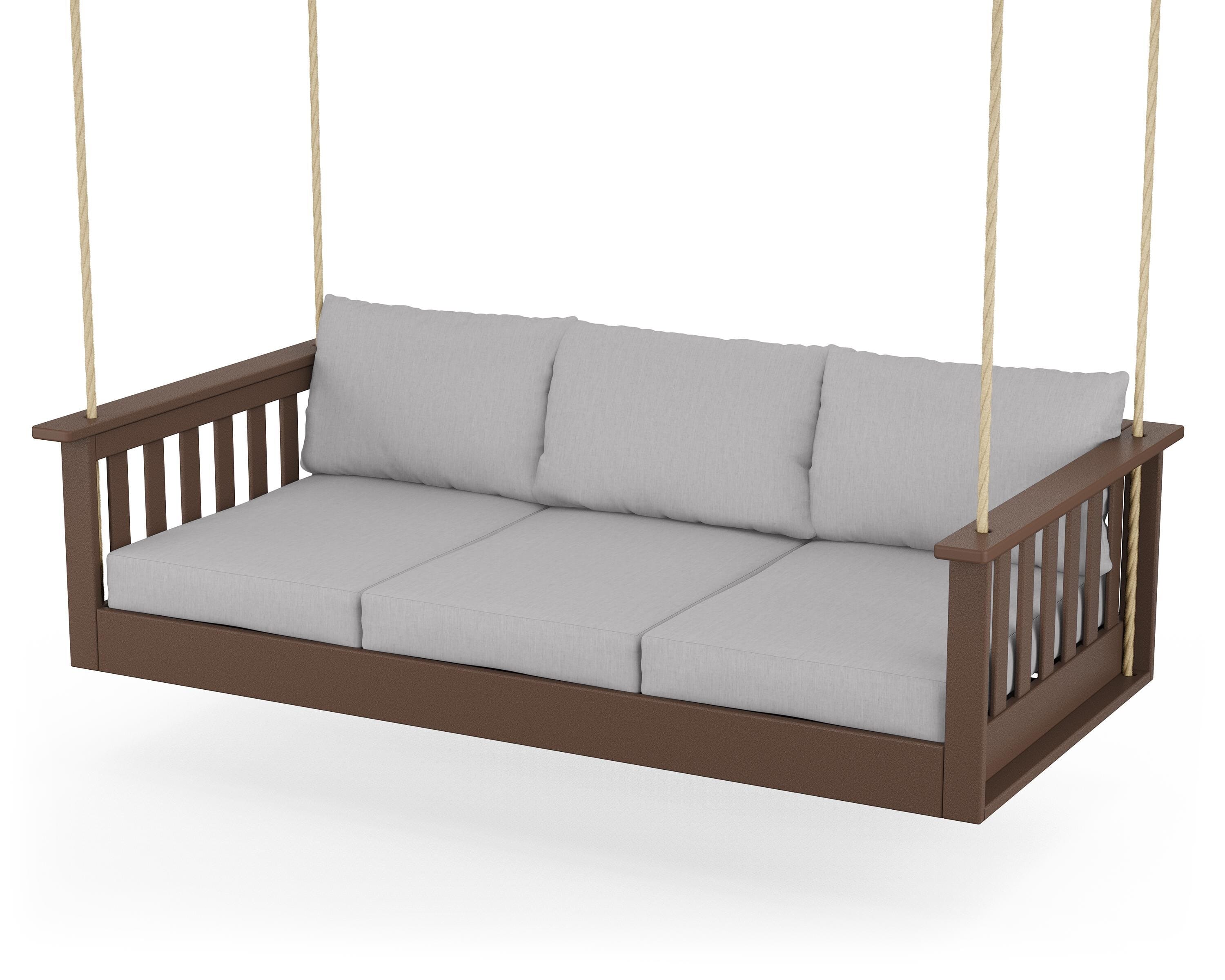 POLYWOOD® Vineyard Daybed Swing in Mahogany / Granite