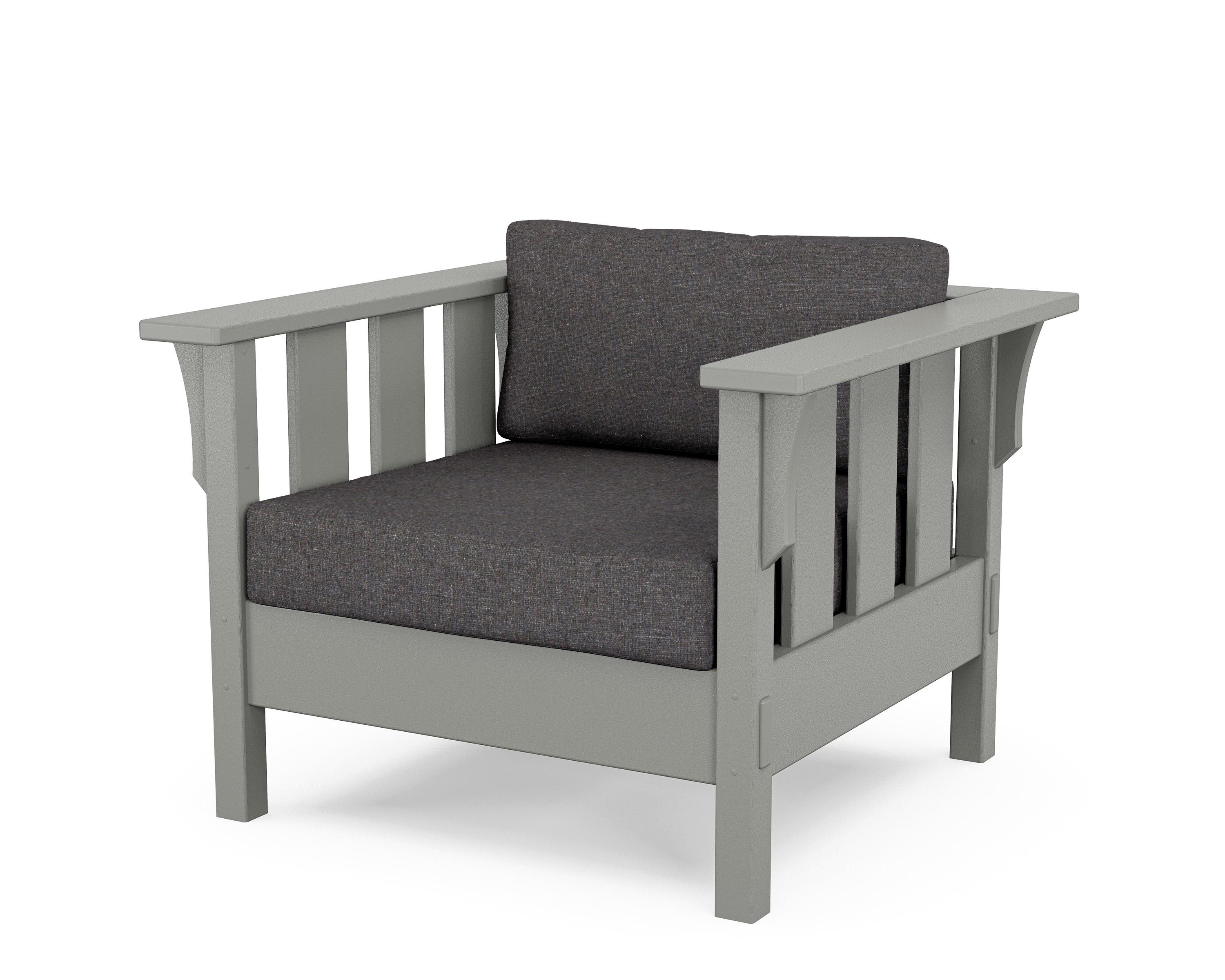 Martha Stewart by POLYWOOD® Acadia Deep Seating Chair in Slate Grey / Ash Charcoal