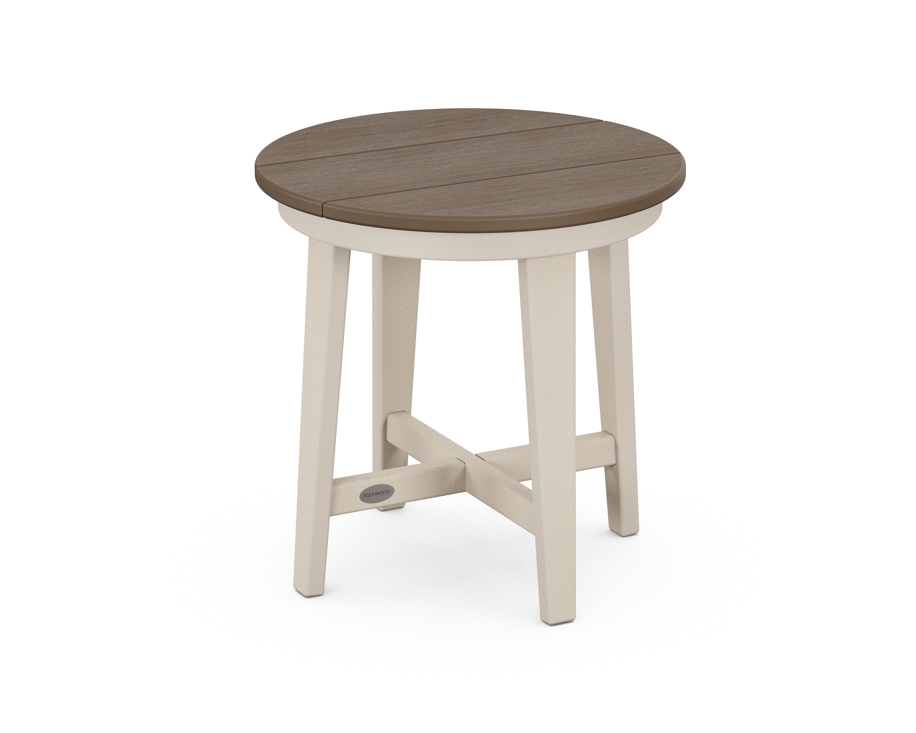 POLYWOOD® Newport 19" Round End Table in Sand / Kona