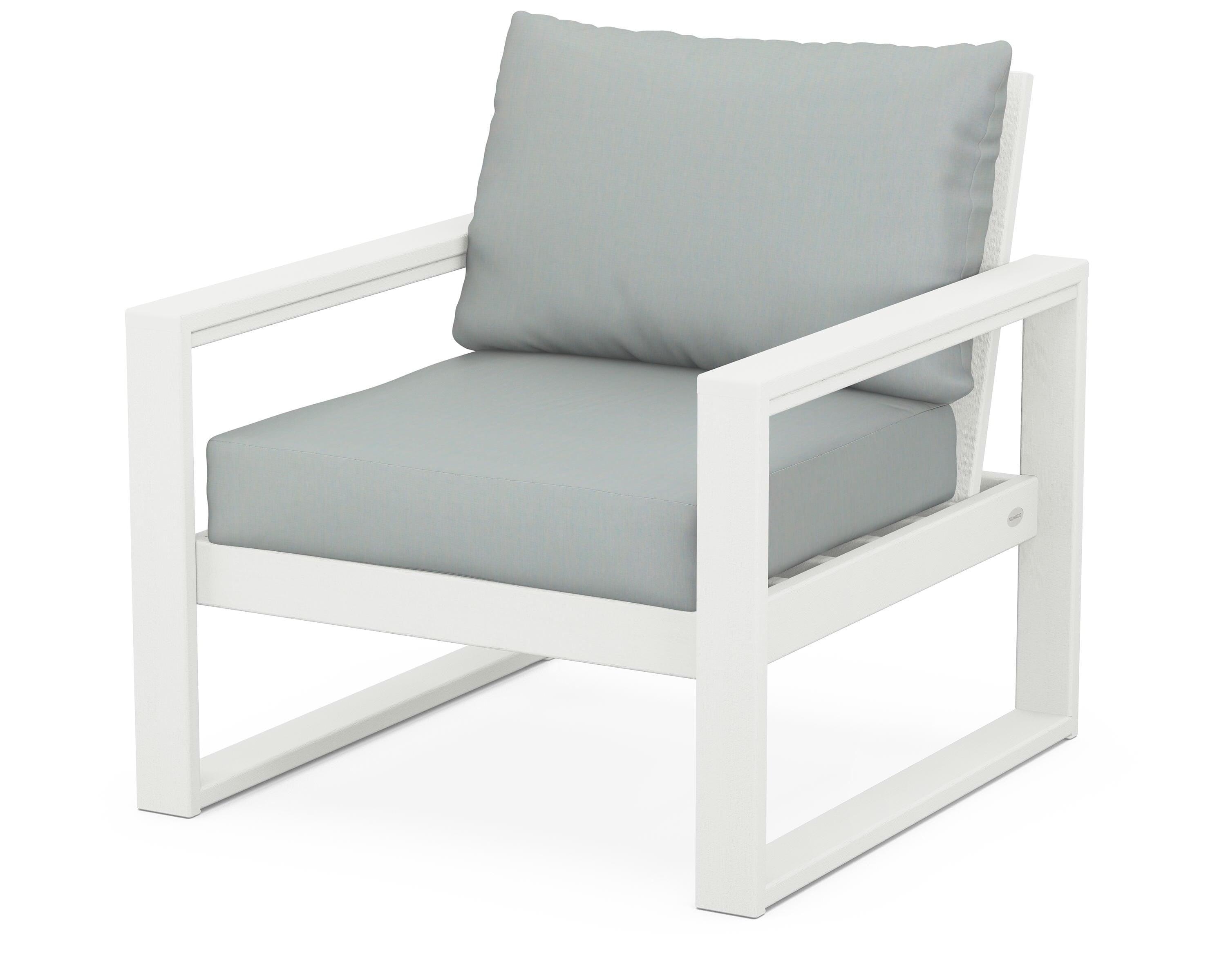 POLYWOOD® EDGE Club Chair in Vintage White / Spa
