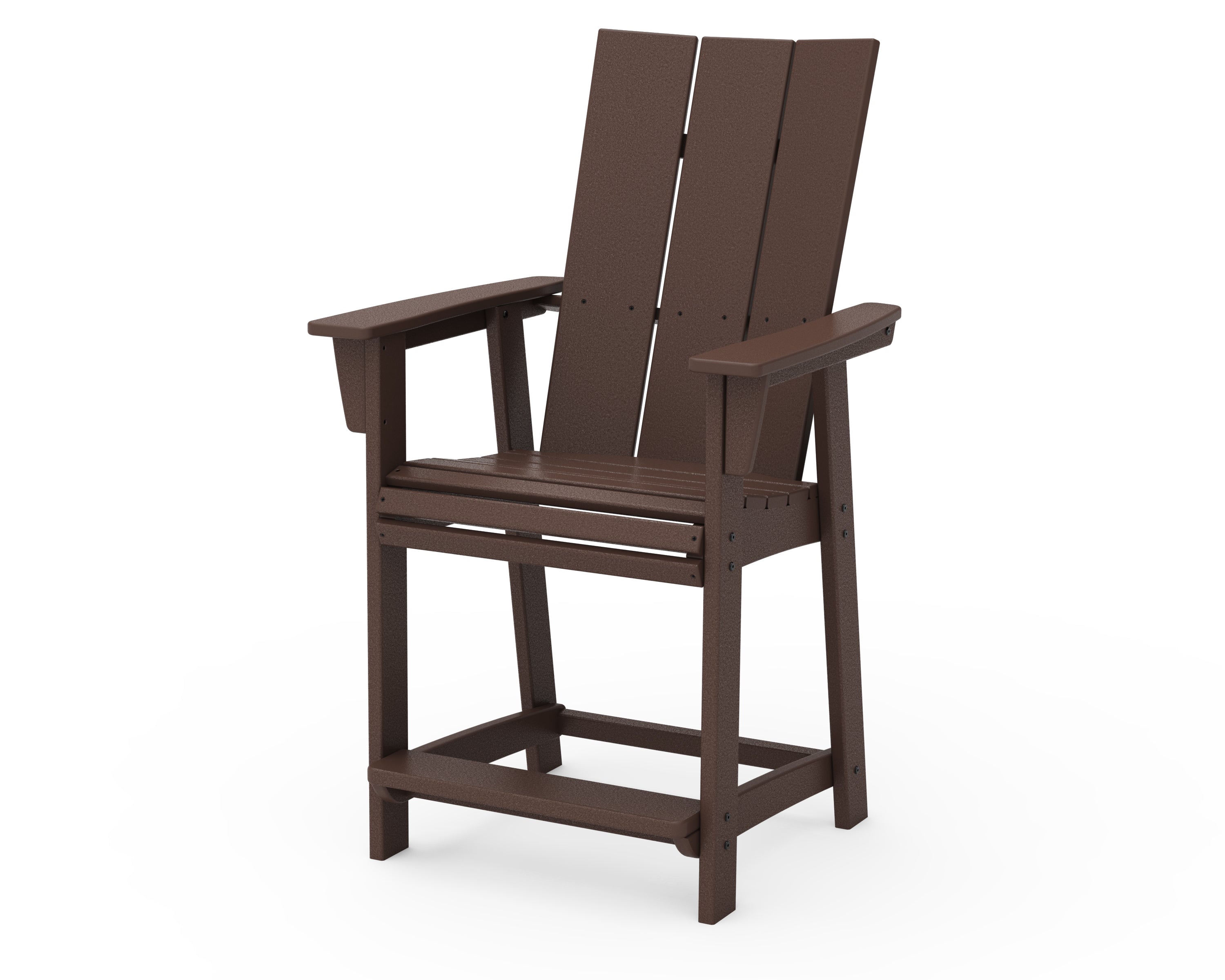 POLYWOOD® Modern Curveback Adirondack Counter Chair in Mahogany