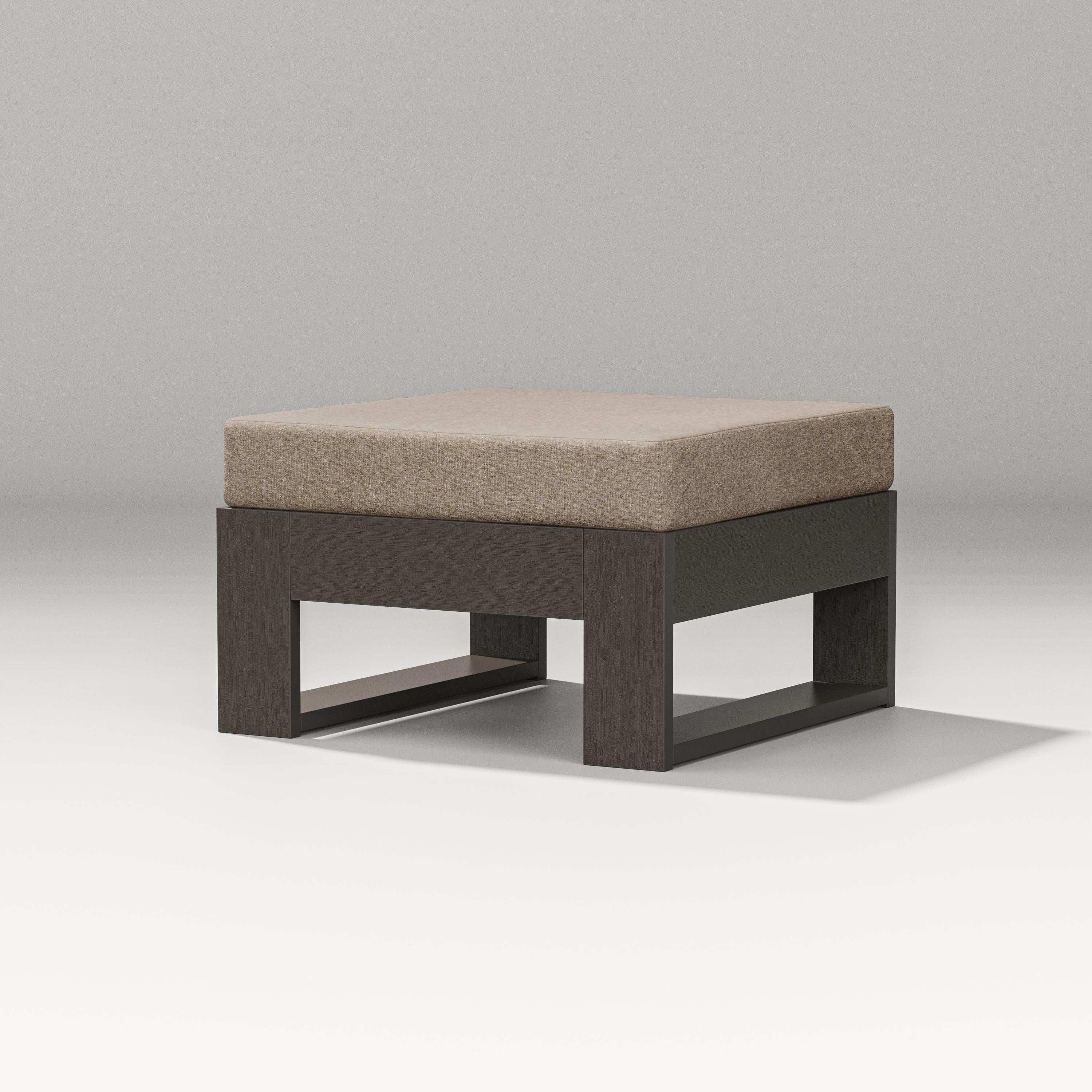 PW Designer Series Latitude Lounge Ottoman in Vintage Coffee / Spiced Burlap