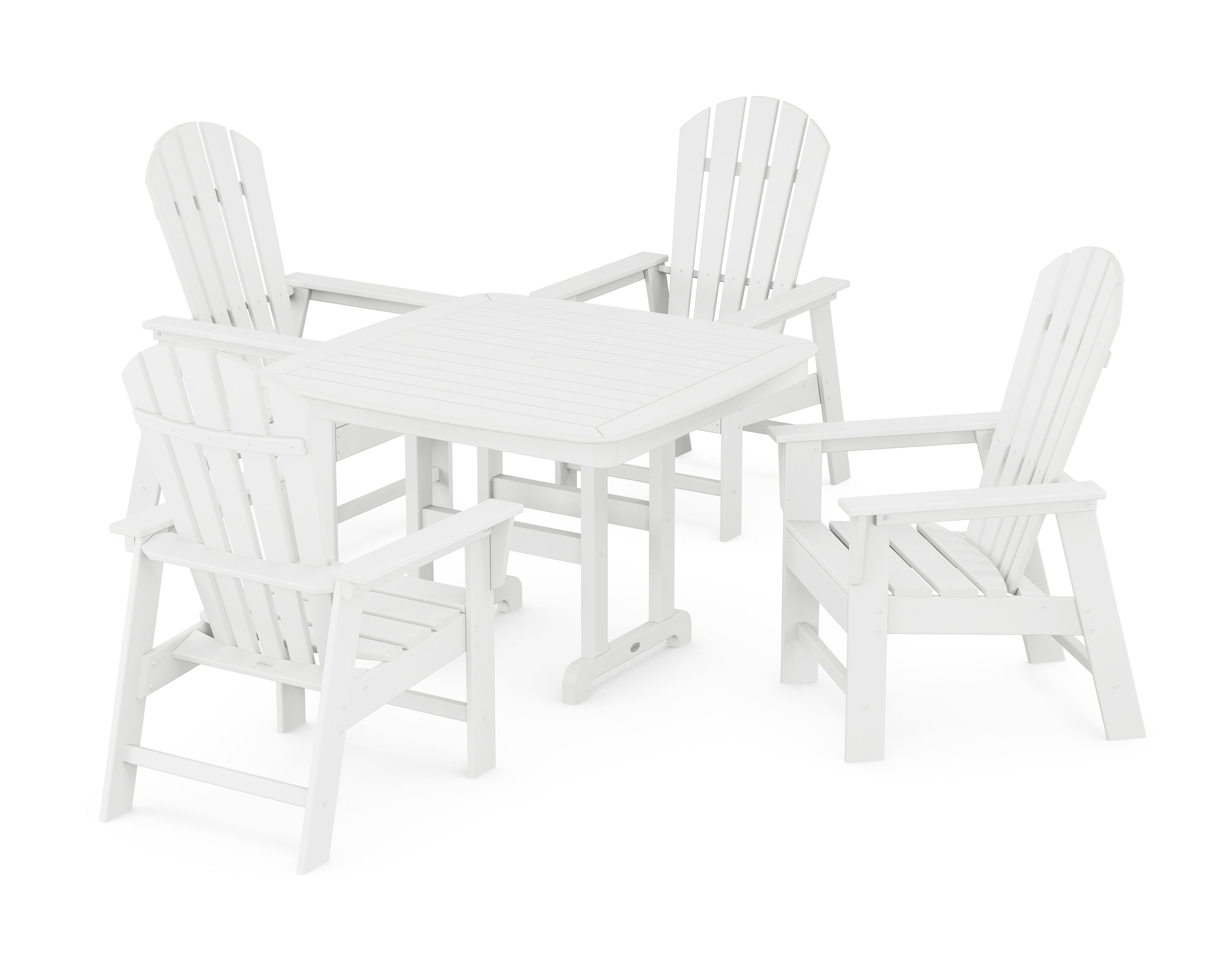 POLYWOOD® South Beach 5-Piece Dining Set with Trestle Legs in White
