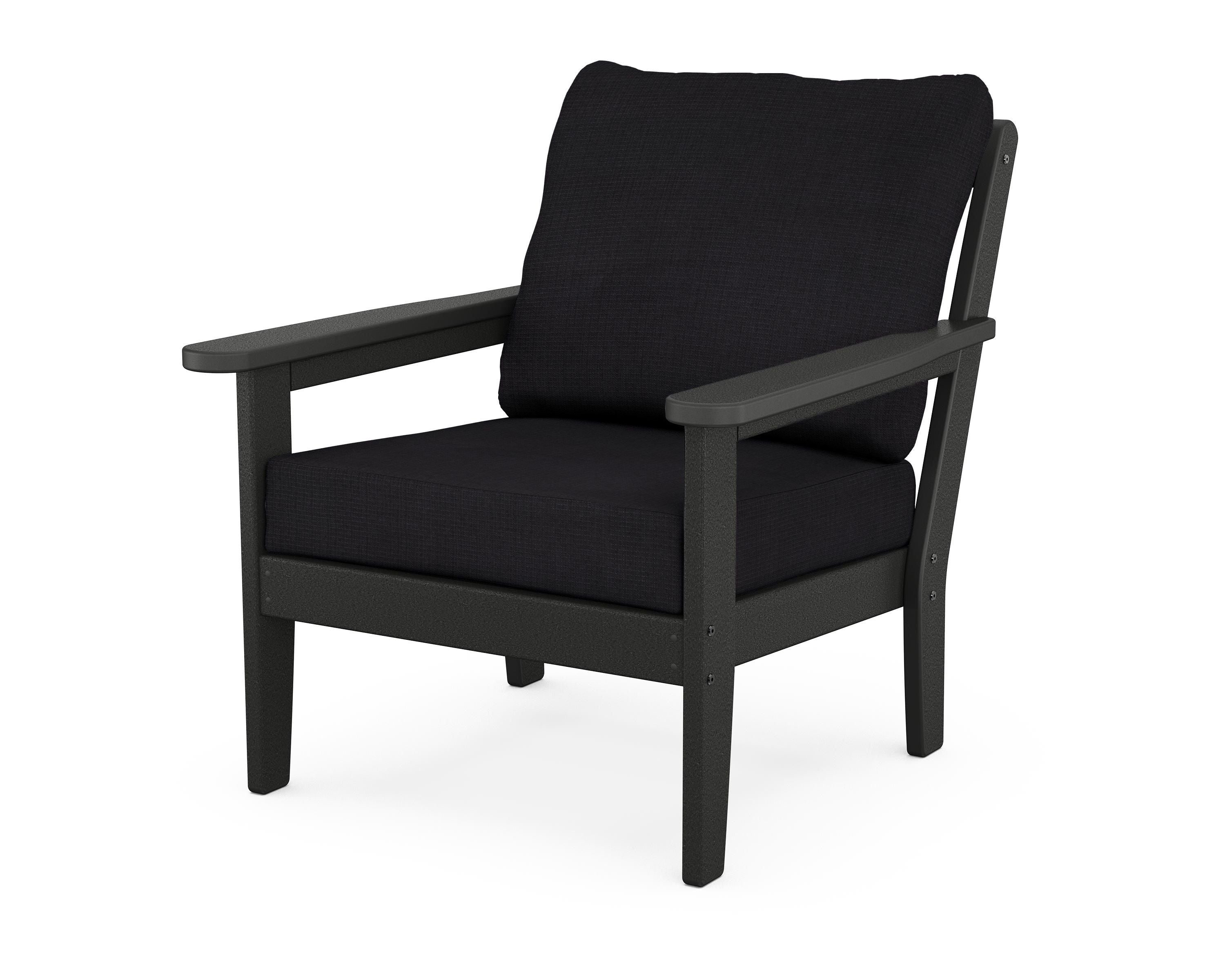 Country Living Cottage Deep Seating Chair in Black / Midnight Linen