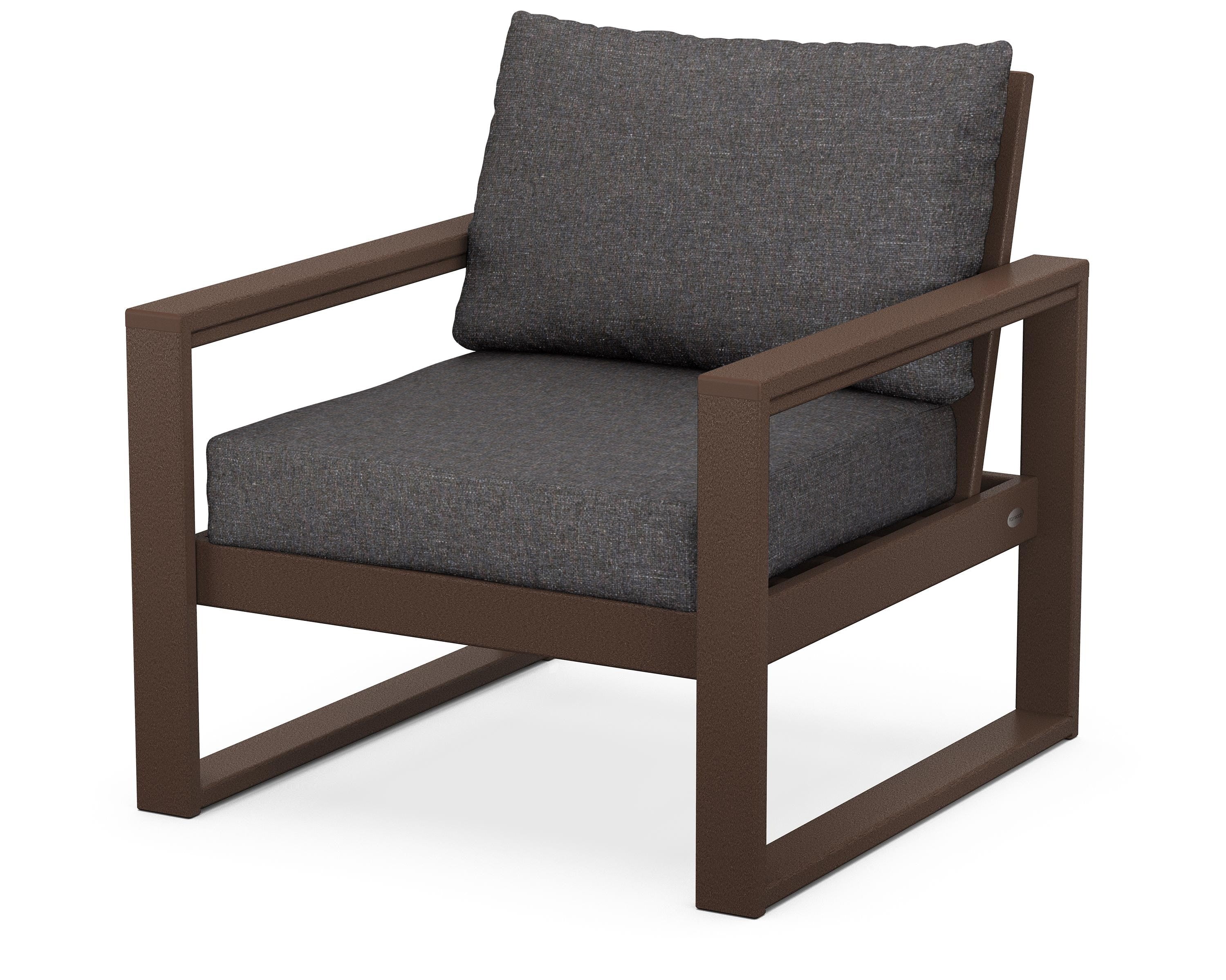 POLYWOOD® EDGE Club Chair in Mahogany / Ash Charcoal