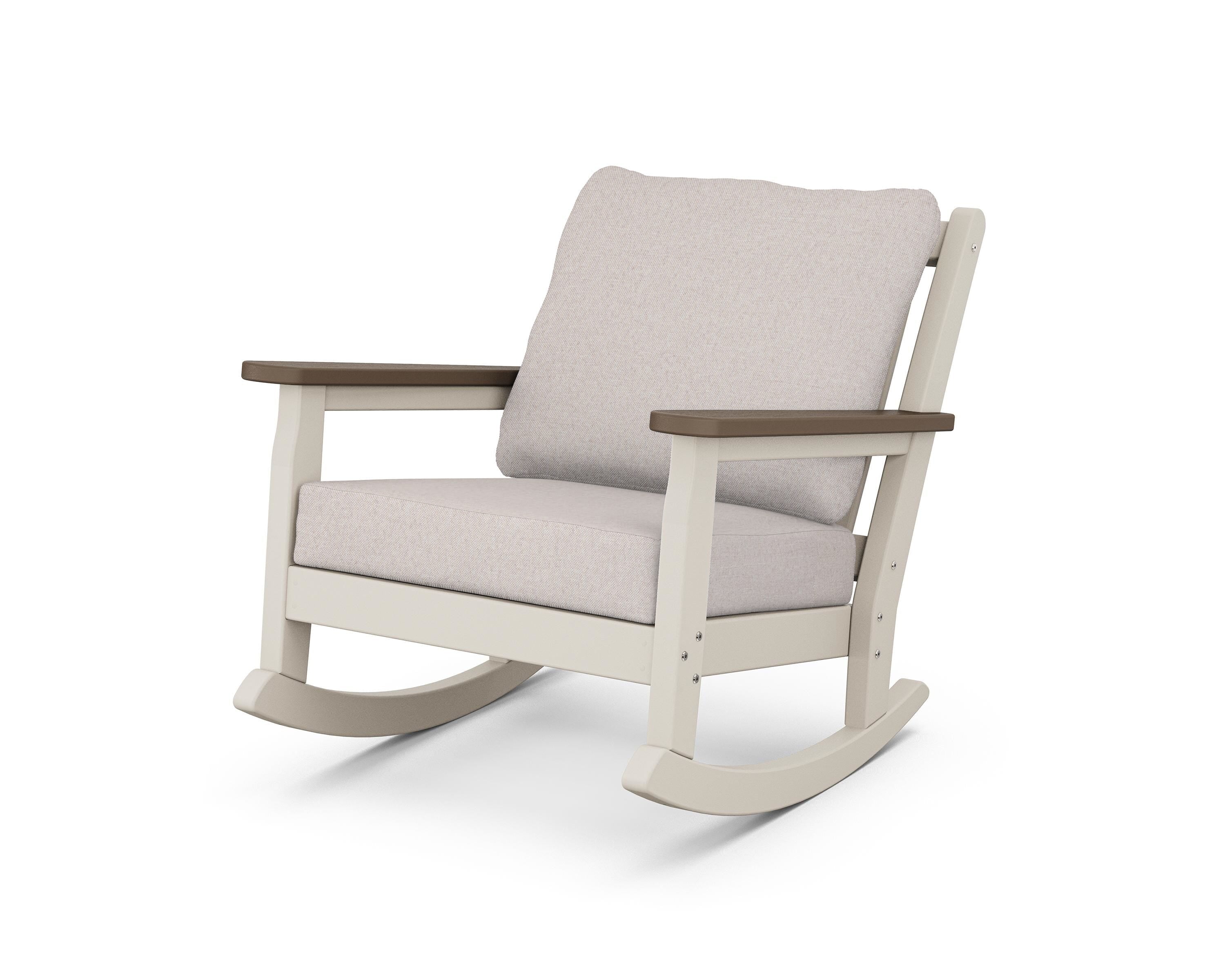 POLYWOOD® Chippendale Deep Seating Rocking Chair in Sand / Kona / Dune Burlap