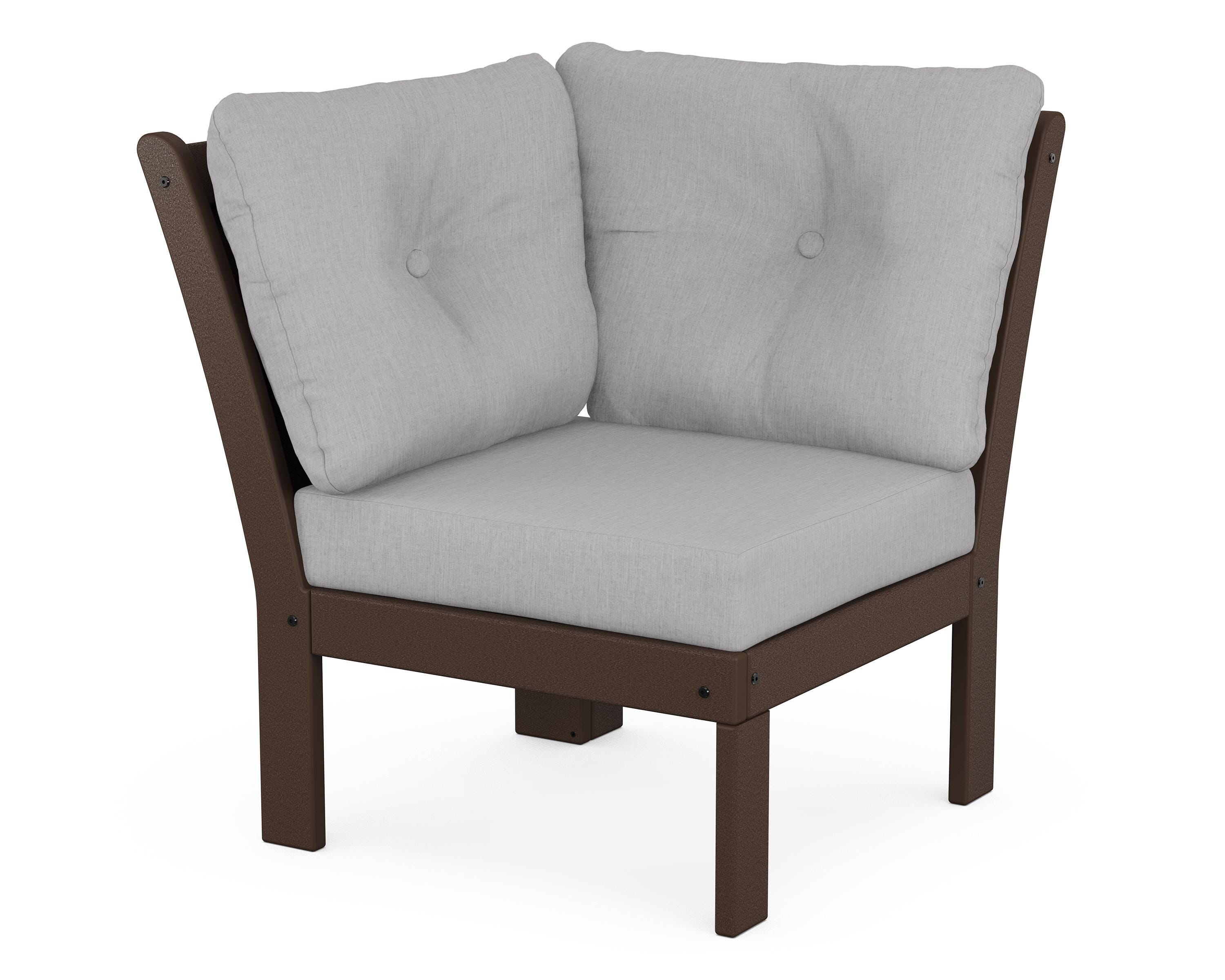 POLYWOOD® Vineyard Modular Corner Chair in Mahogany / Granite