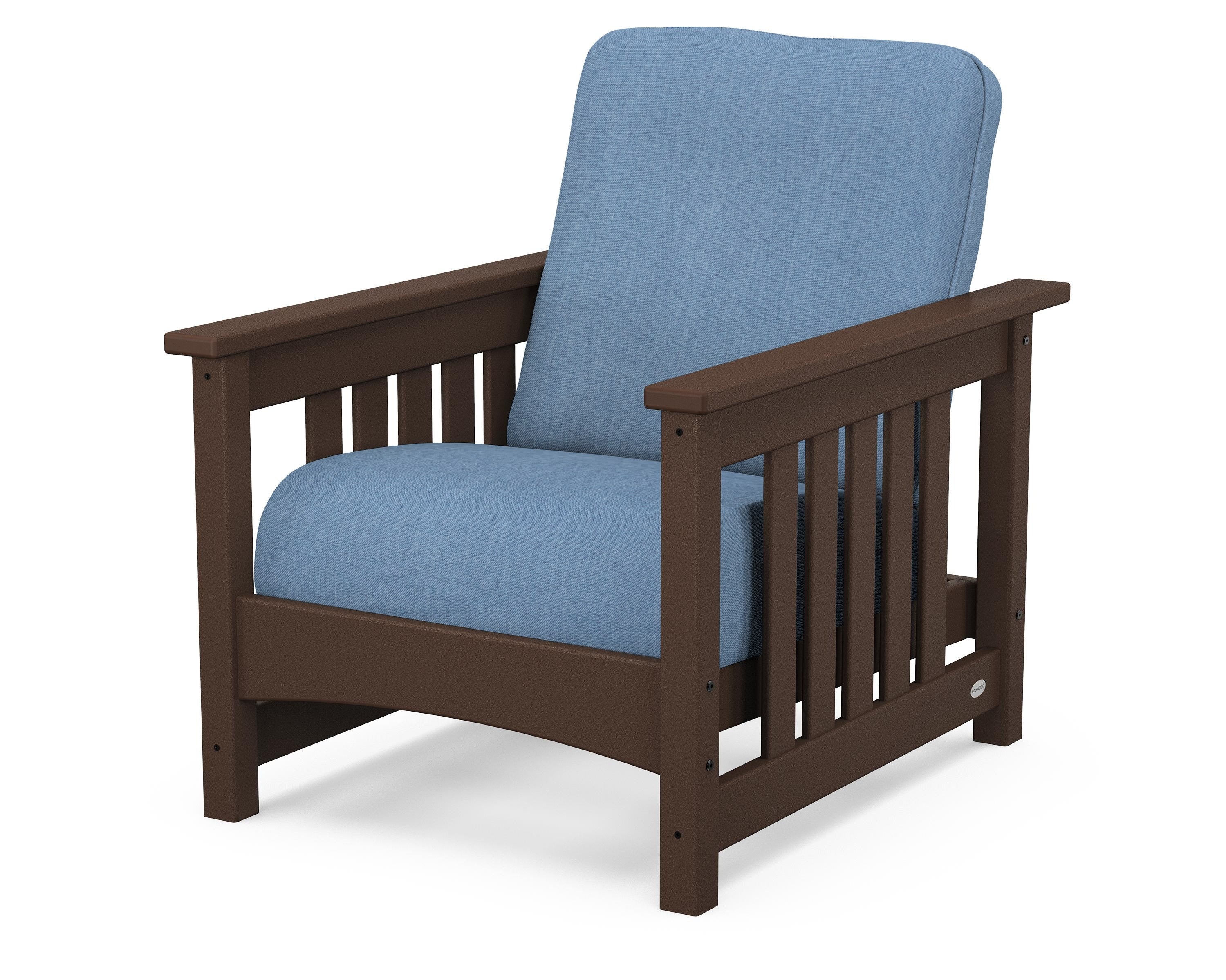 POLYWOOD® Club Mission Chair in Mahogany / Sky Blue