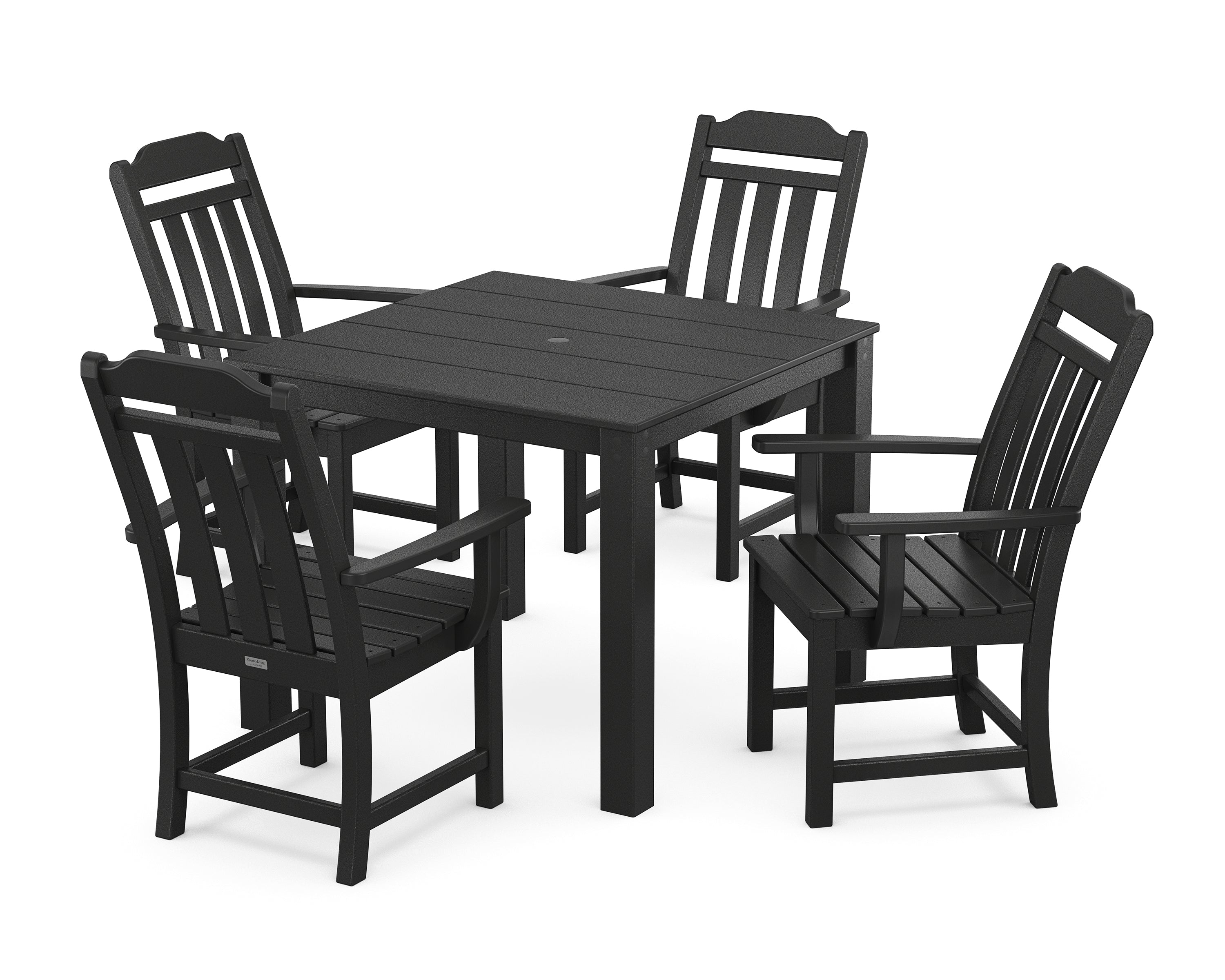 Country Living Cottage 5-Piece Parsons Dining Set in Black