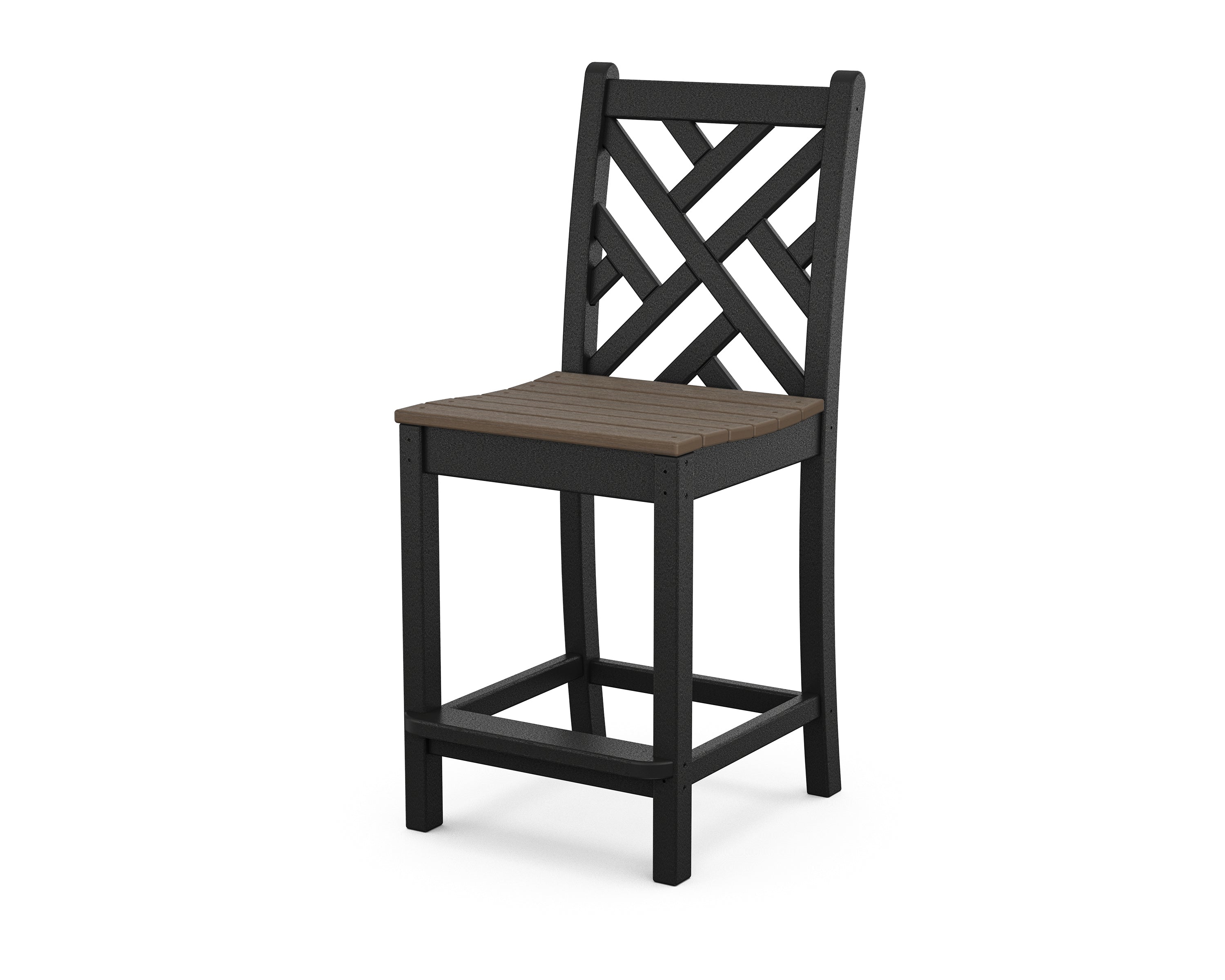 POLYWOOD® Chippendale Counter Side Chair in Black / Kona