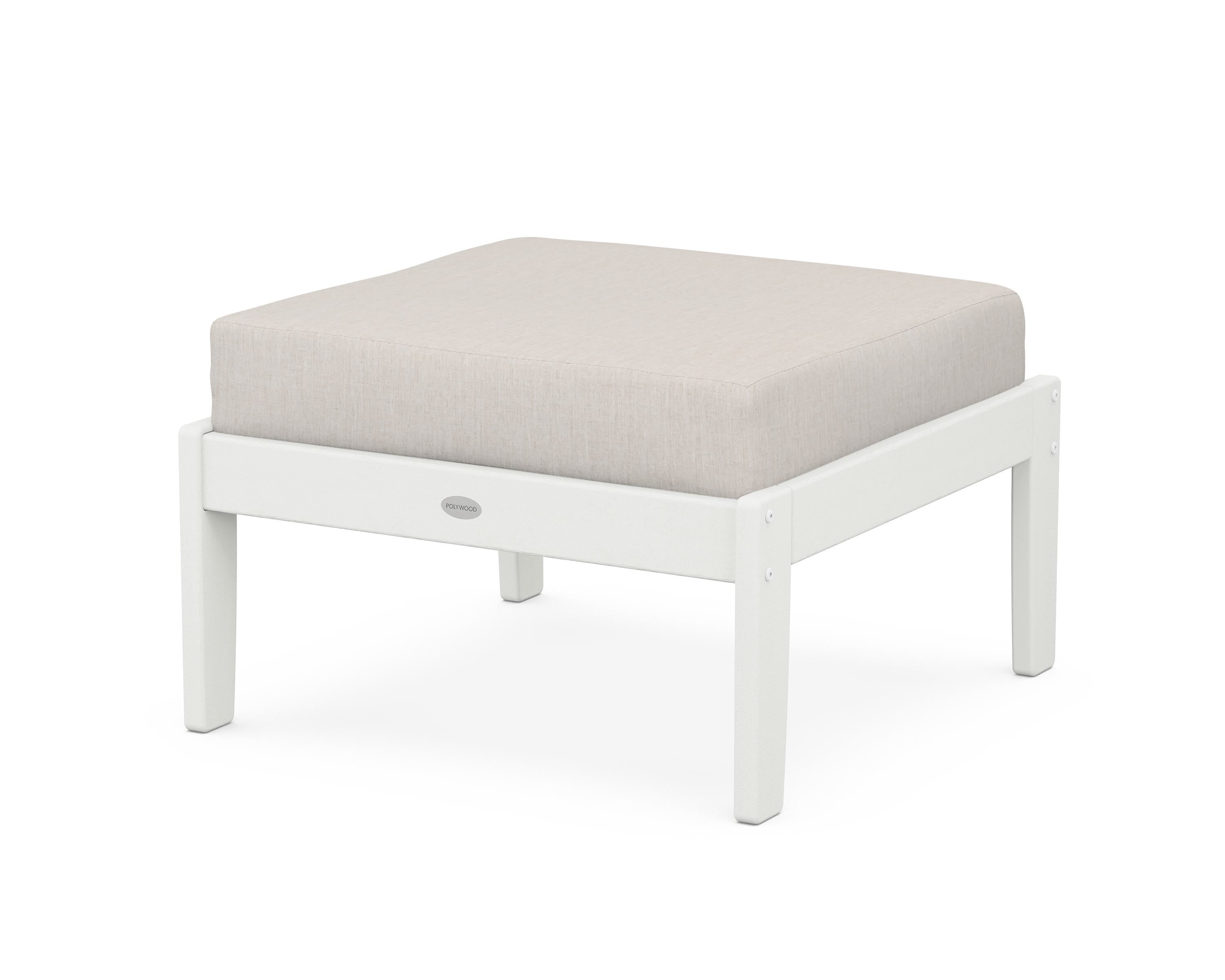 POLYWOOD® Braxton Deep Seating Ottoman in Vintage White / Cast Ash