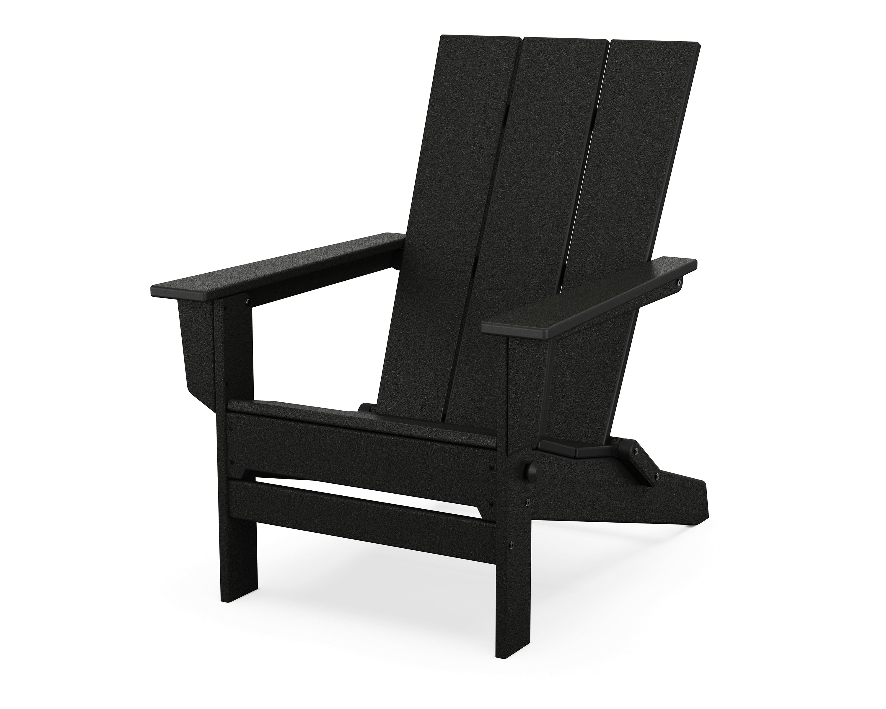POLYWOOD® Modern Studio Folding Adirondack Chair in Black