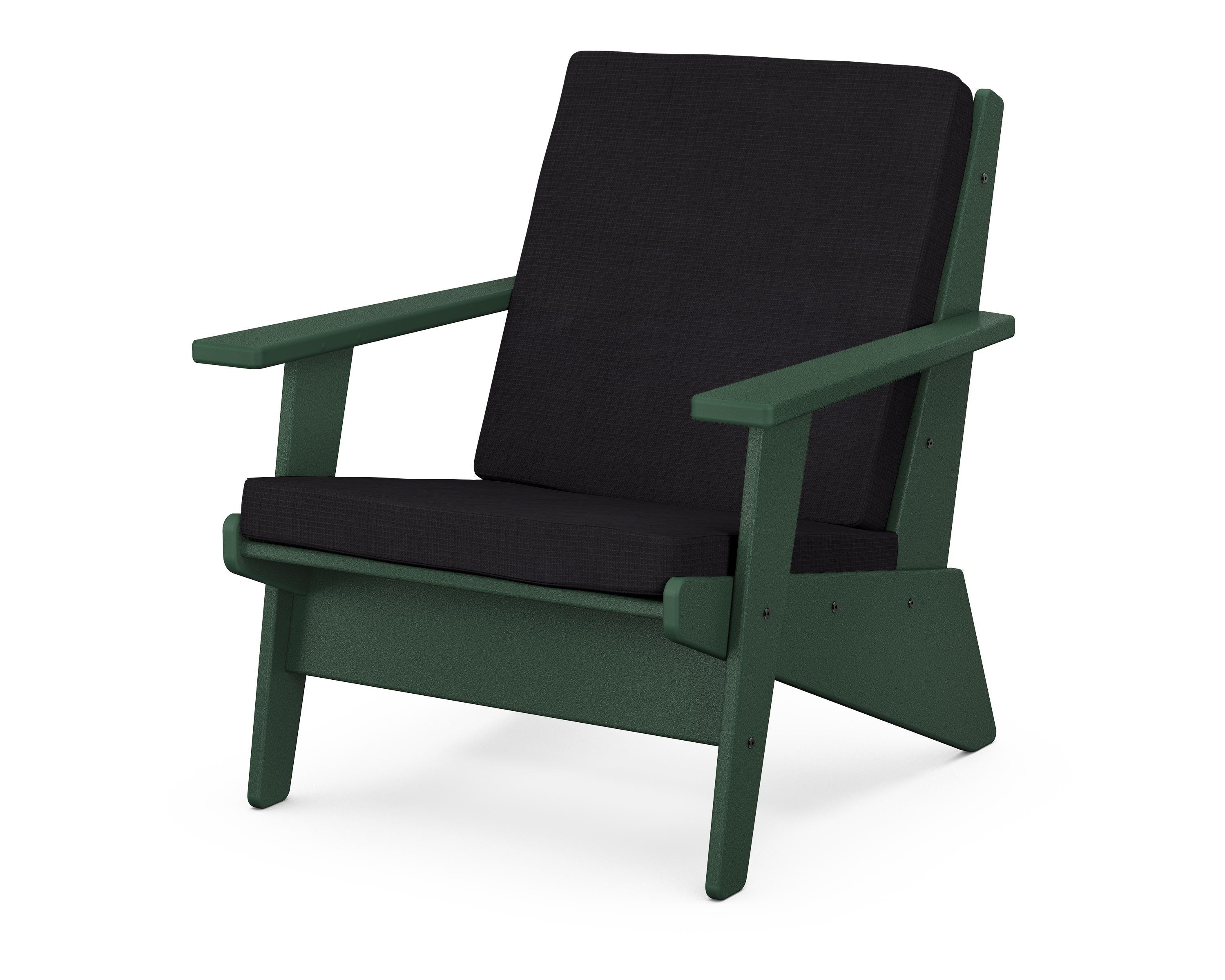 POLYWOOD® Riviera Modern Lounge Chair in Green / Midnight Linen