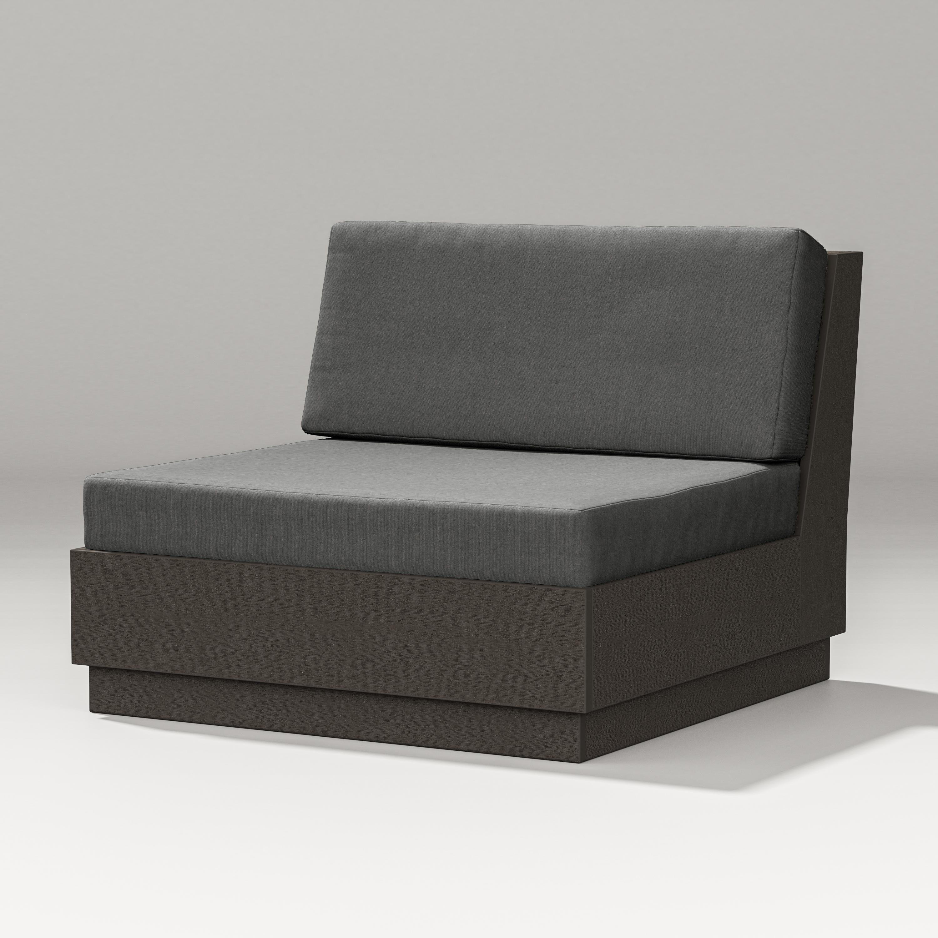 PW Designer Series Elevate Modular Armless Chair in Vintage Coffee / Spectrum Carbon