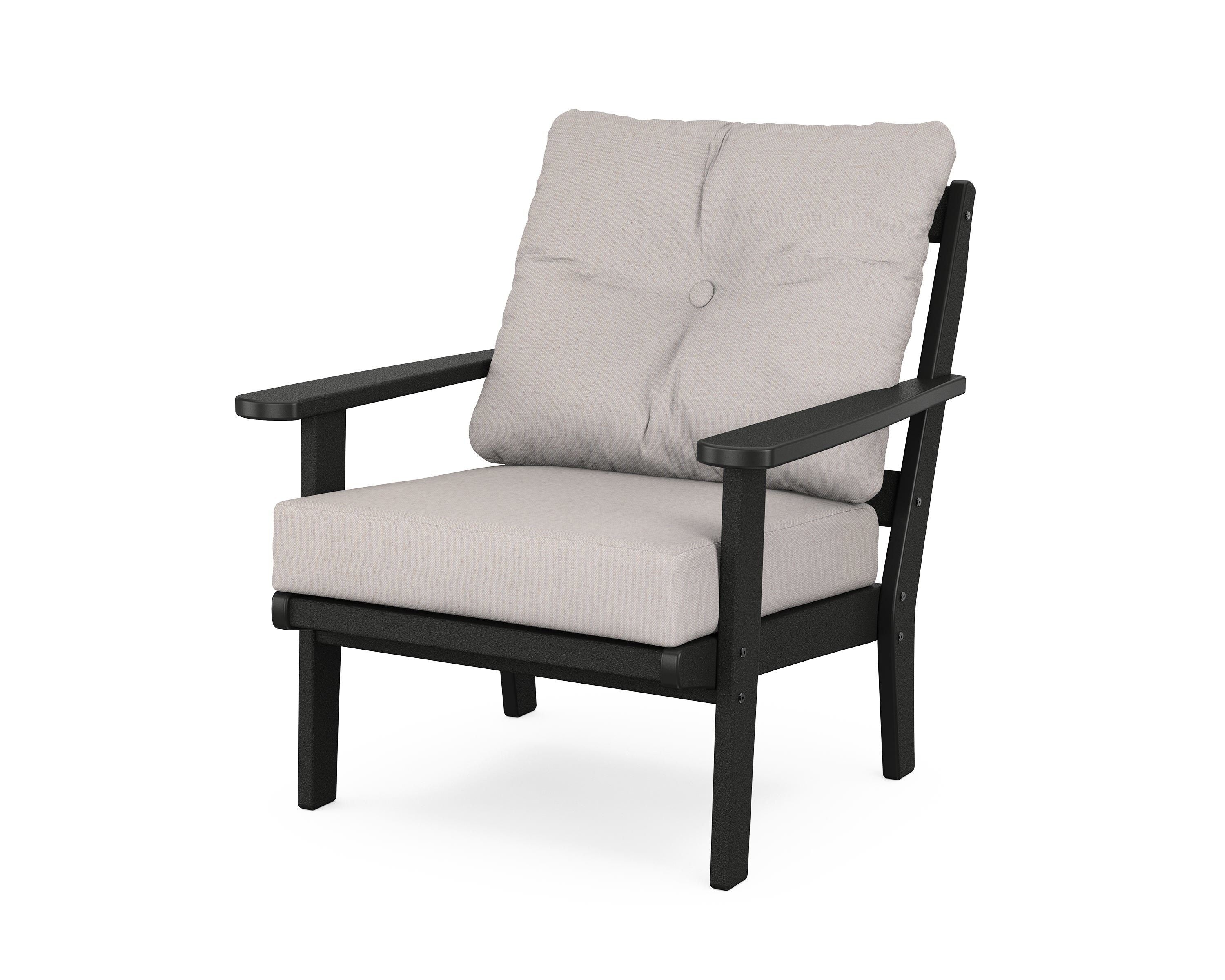 POLYWOOD® Mission Deep Seating Chair in Black / Dune Burlap