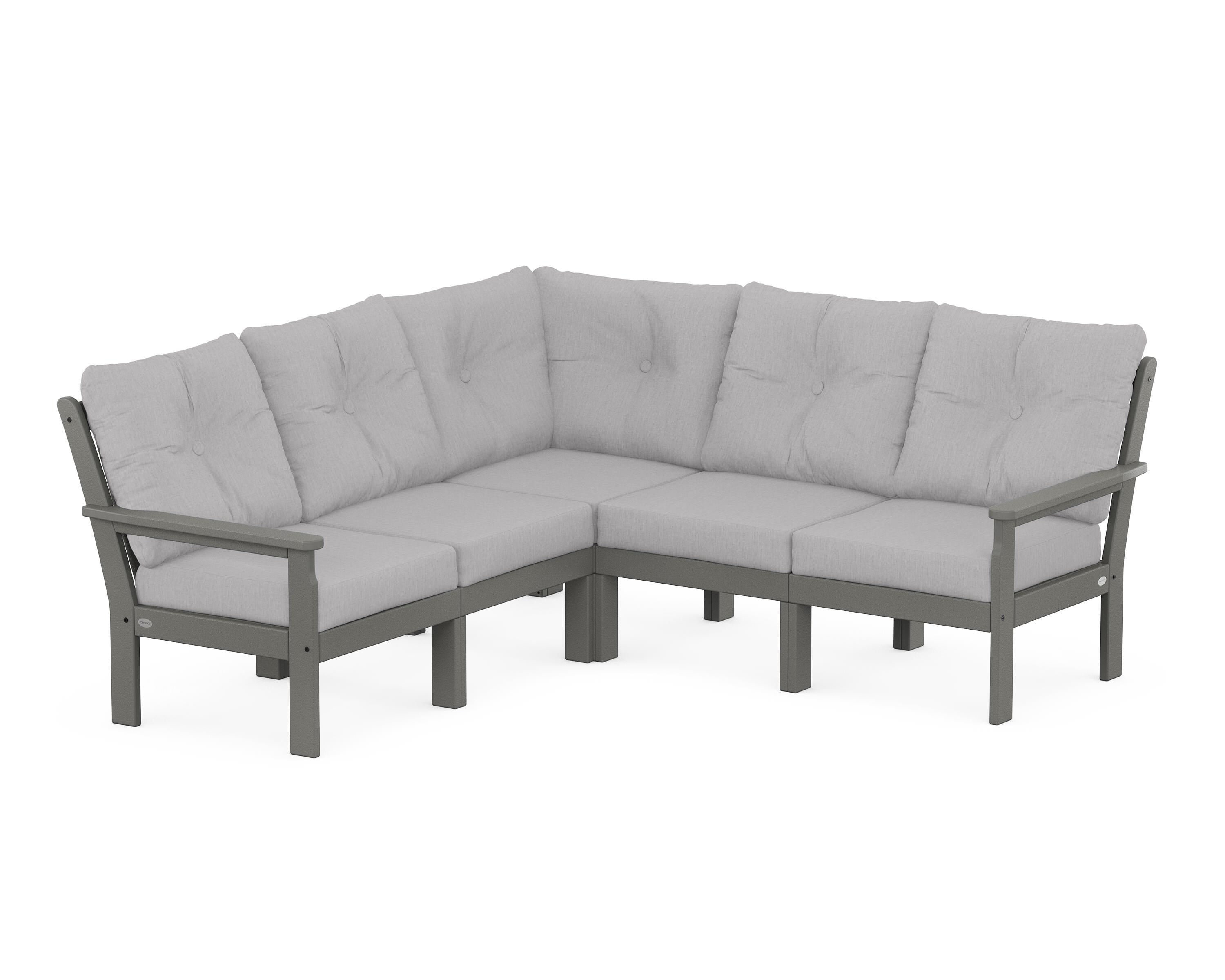 POLYWOOD® Vineyard 5-Piece Sectional in Slate Grey / Granite