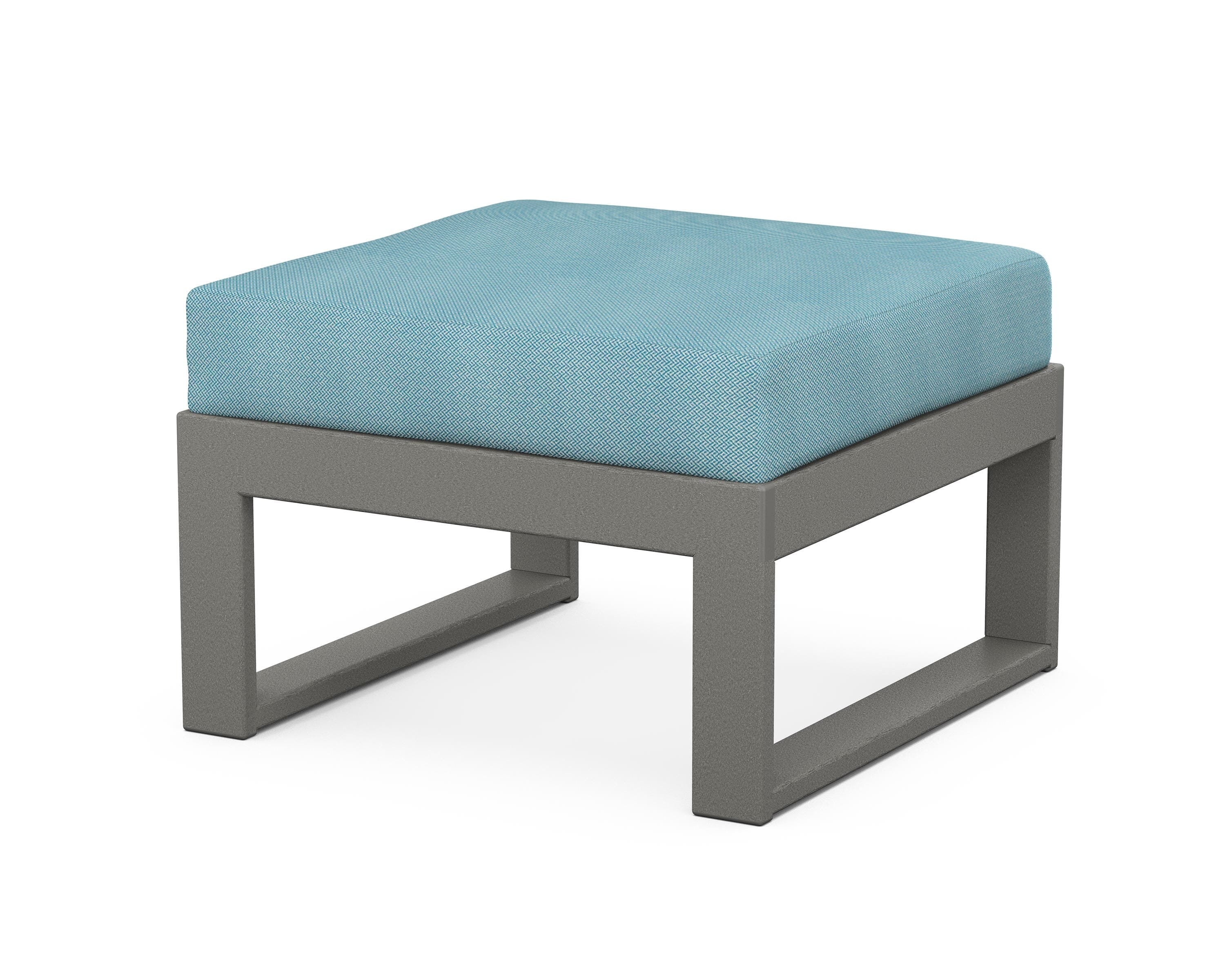 Unbranded Modular Ottoman - Modern in Slate Grey / Lattice Sky Blue