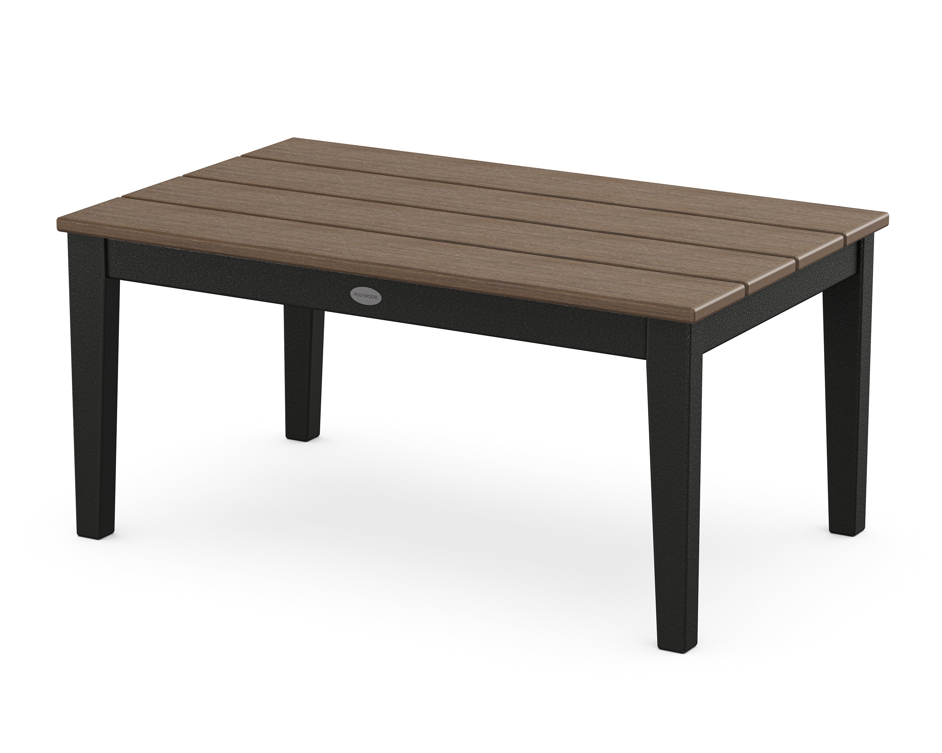 POLYWOOD® Newport 22" x 36" Coffee Table in Black / Kona