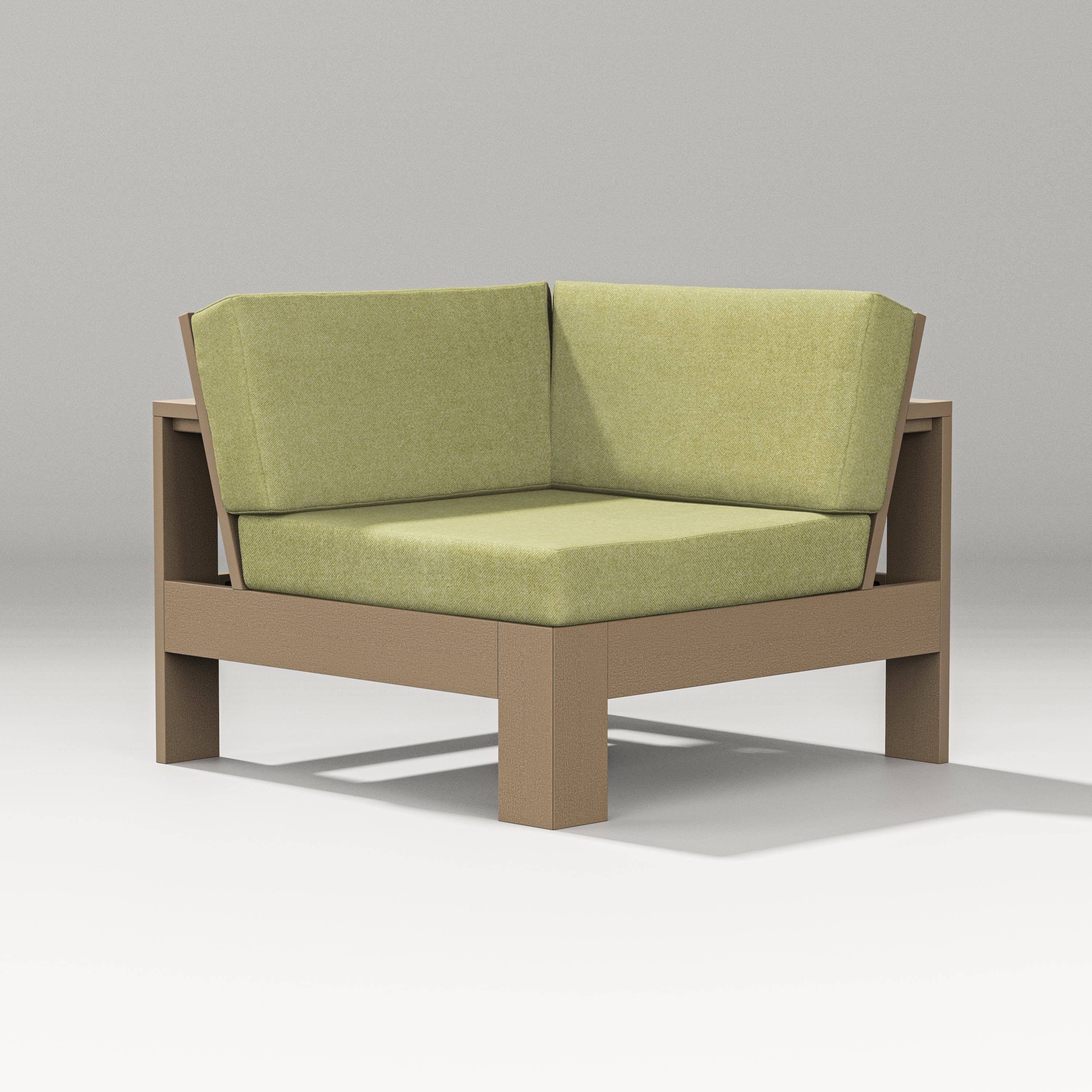 PW Designer Series Latitude Modular Corner Chair in Vintage Sahara / Chartreuse Boucle