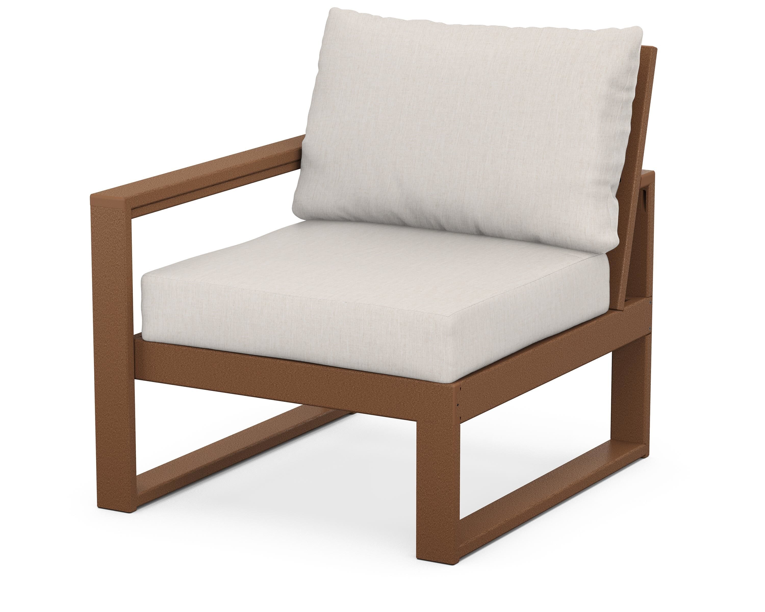 POLYWOOD® EDGE Modular Left Arm Chair in Teak / Cast Ash