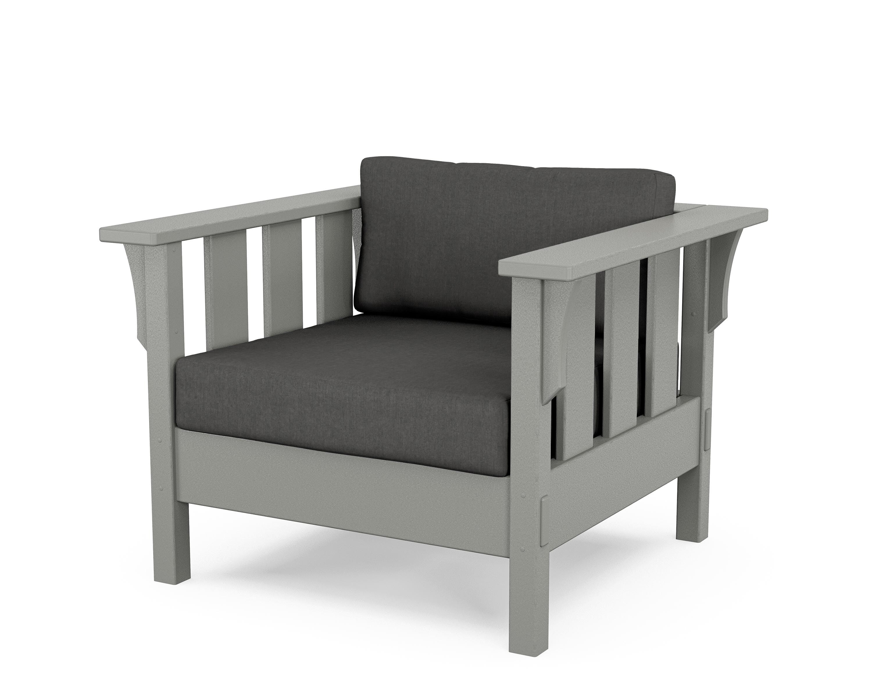 Martha Stewart by POLYWOOD® Acadia Deep Seating Chair in Slate Grey / Spectrum Carbon