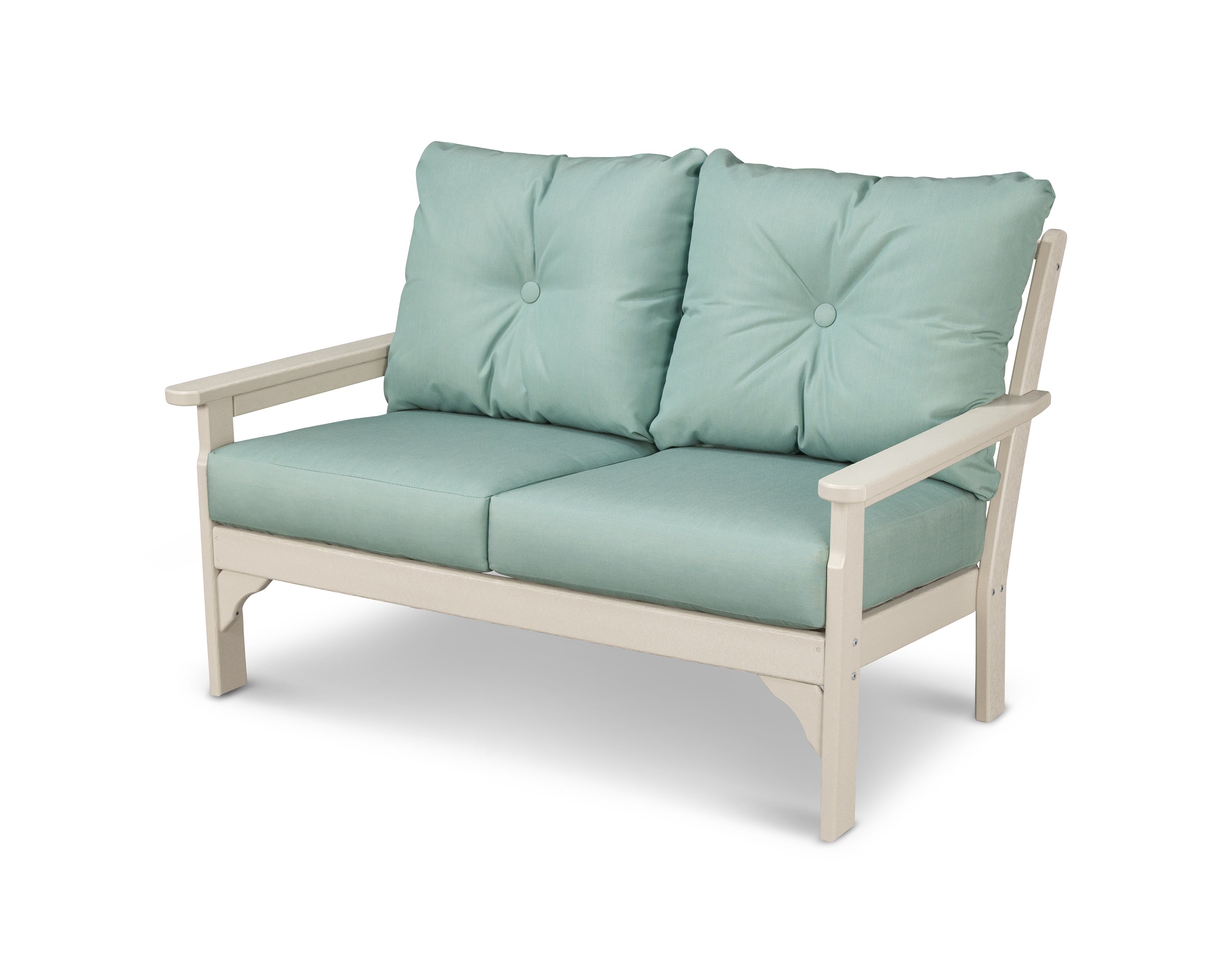 POLYWOOD® Vineyard Deep Seating Loveseat in Sand / Spa