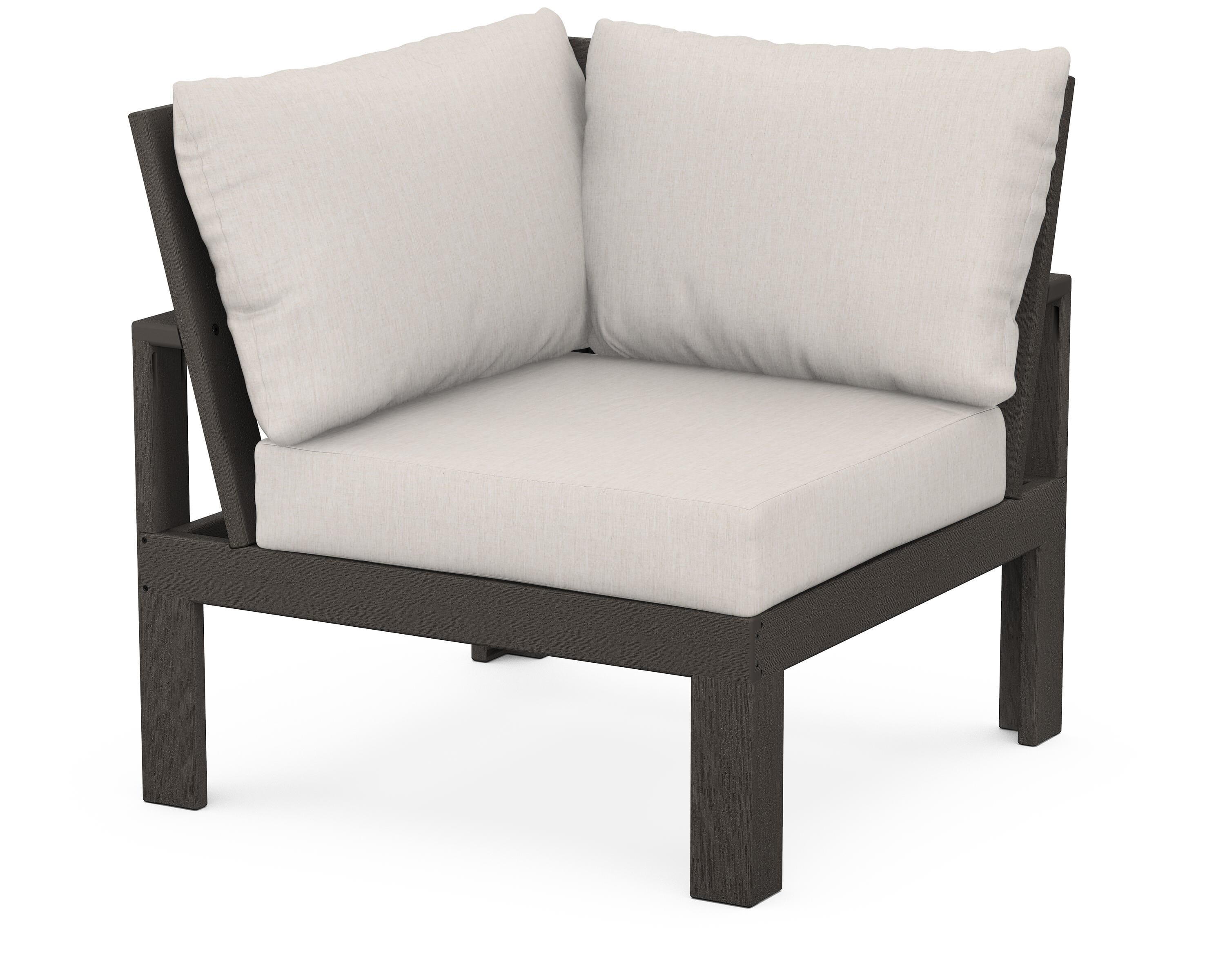 Unbranded Modular Corner Chair in Vintage Coffee / Cast Ash