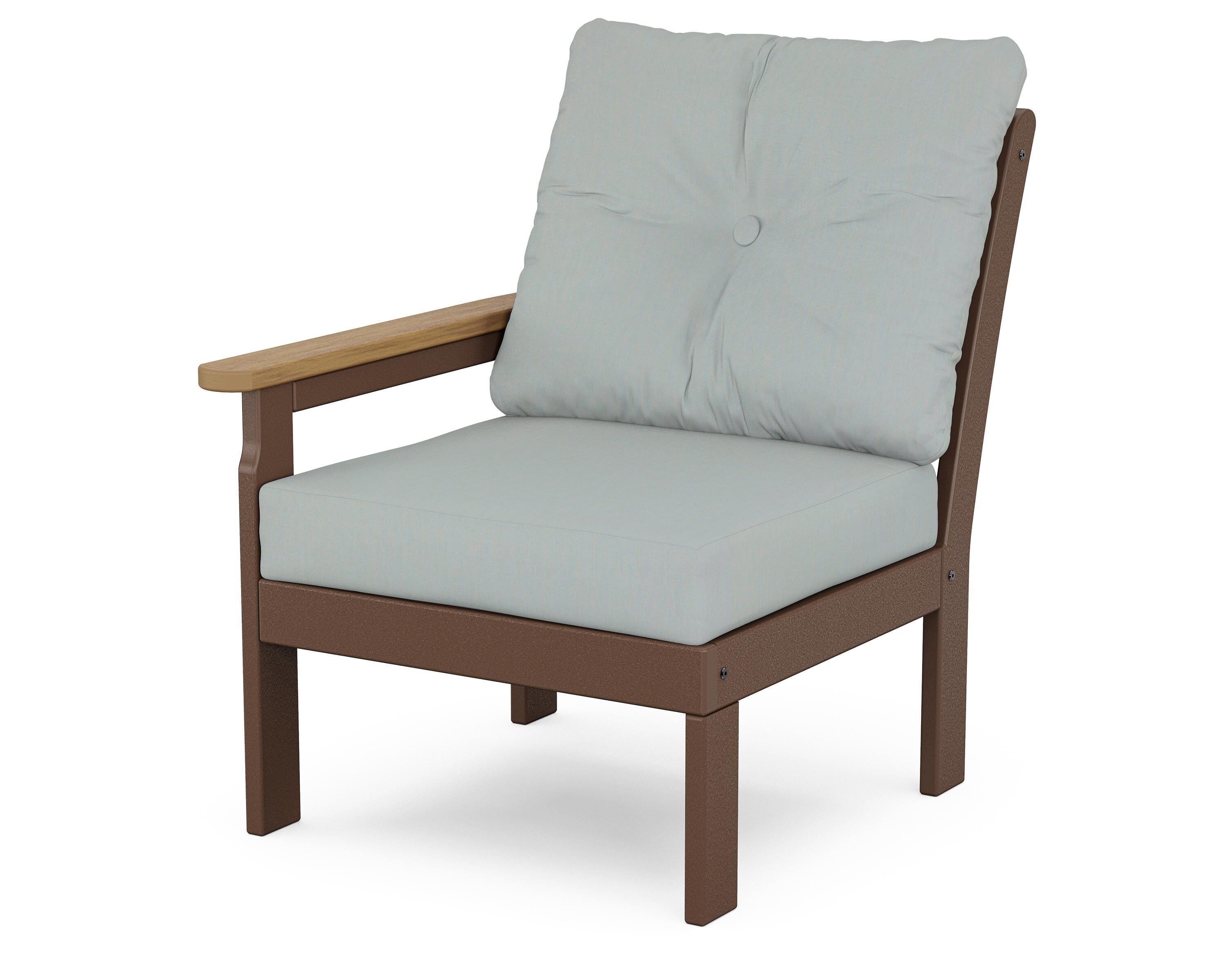POLYWOOD® Vineyard Modular Left Arm Chair in Mahogany / Natural / Spa