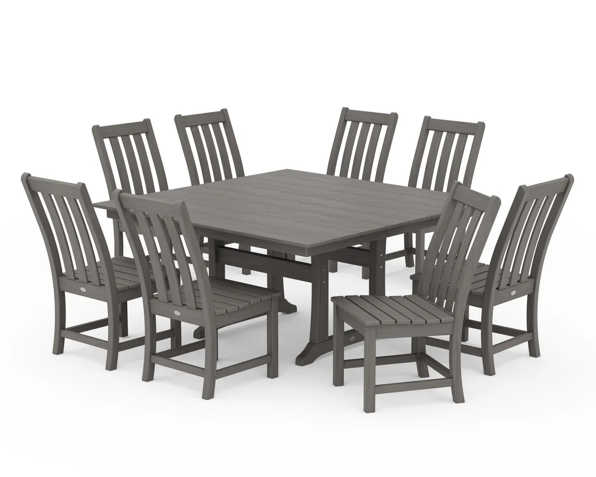 Vineyard 9-Piece Farmhouse Trestle Dining Set