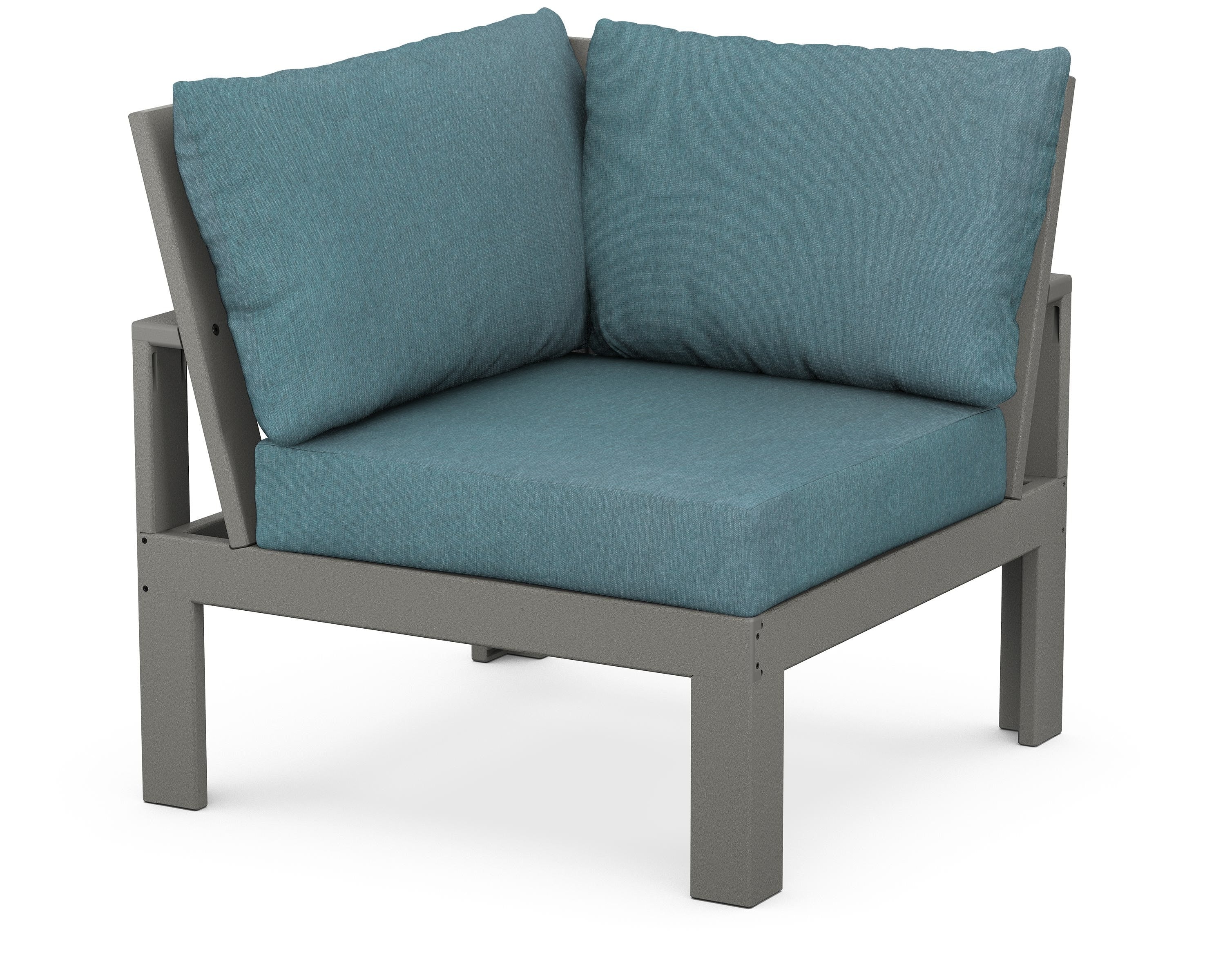 Unbranded Modular Corner Chair in Slate Grey / Ocean Teal