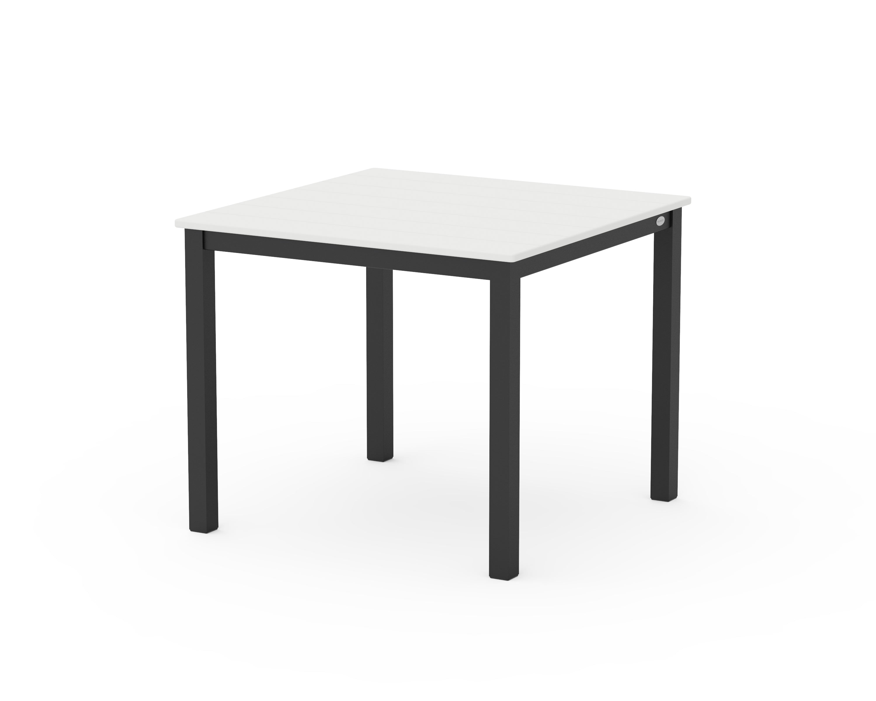 POLYWOOD® Main Street 36" x 36" Dining Table in Black / White