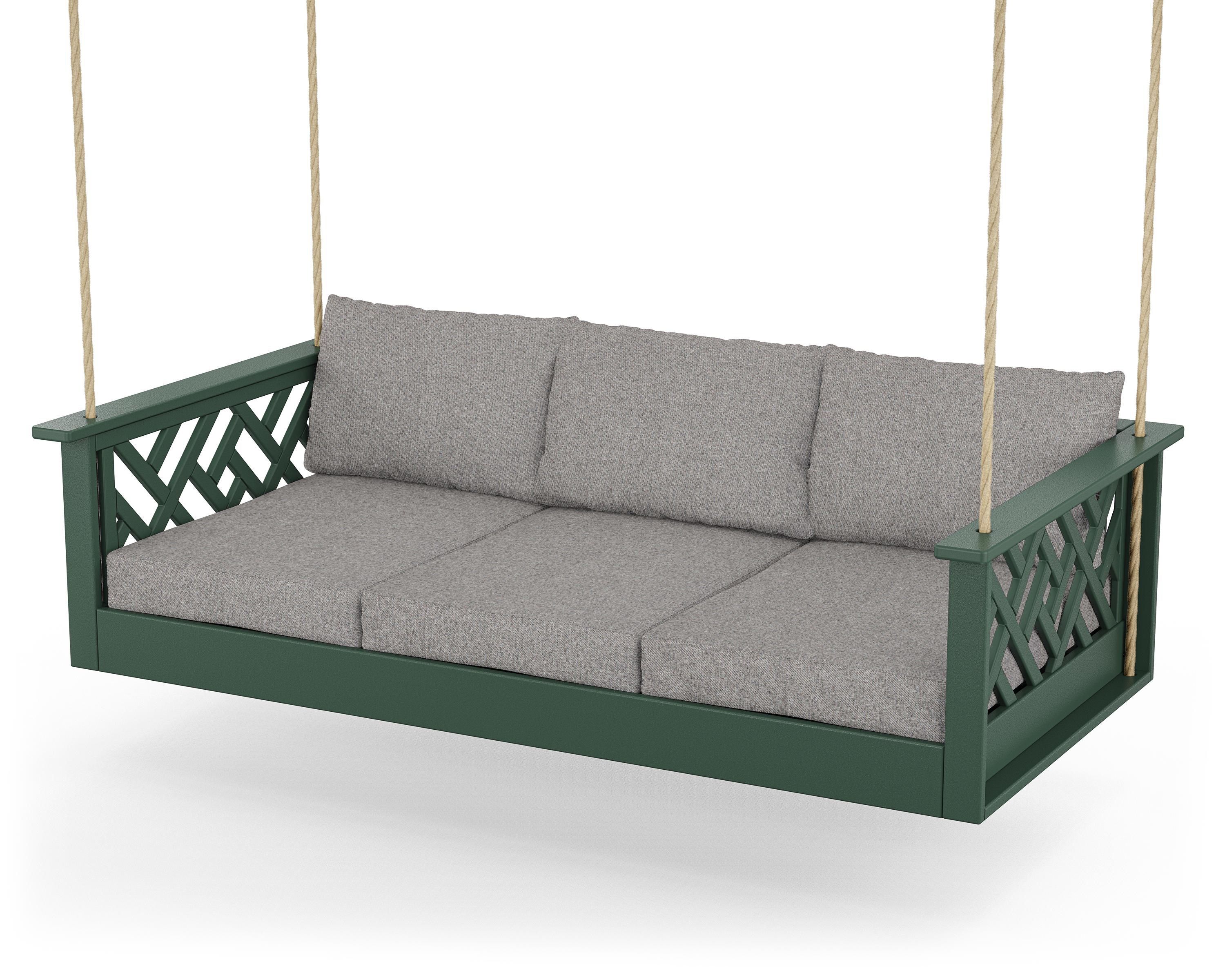 POLYWOOD® Chippendale Daybed Swing in Green / Grey Mist