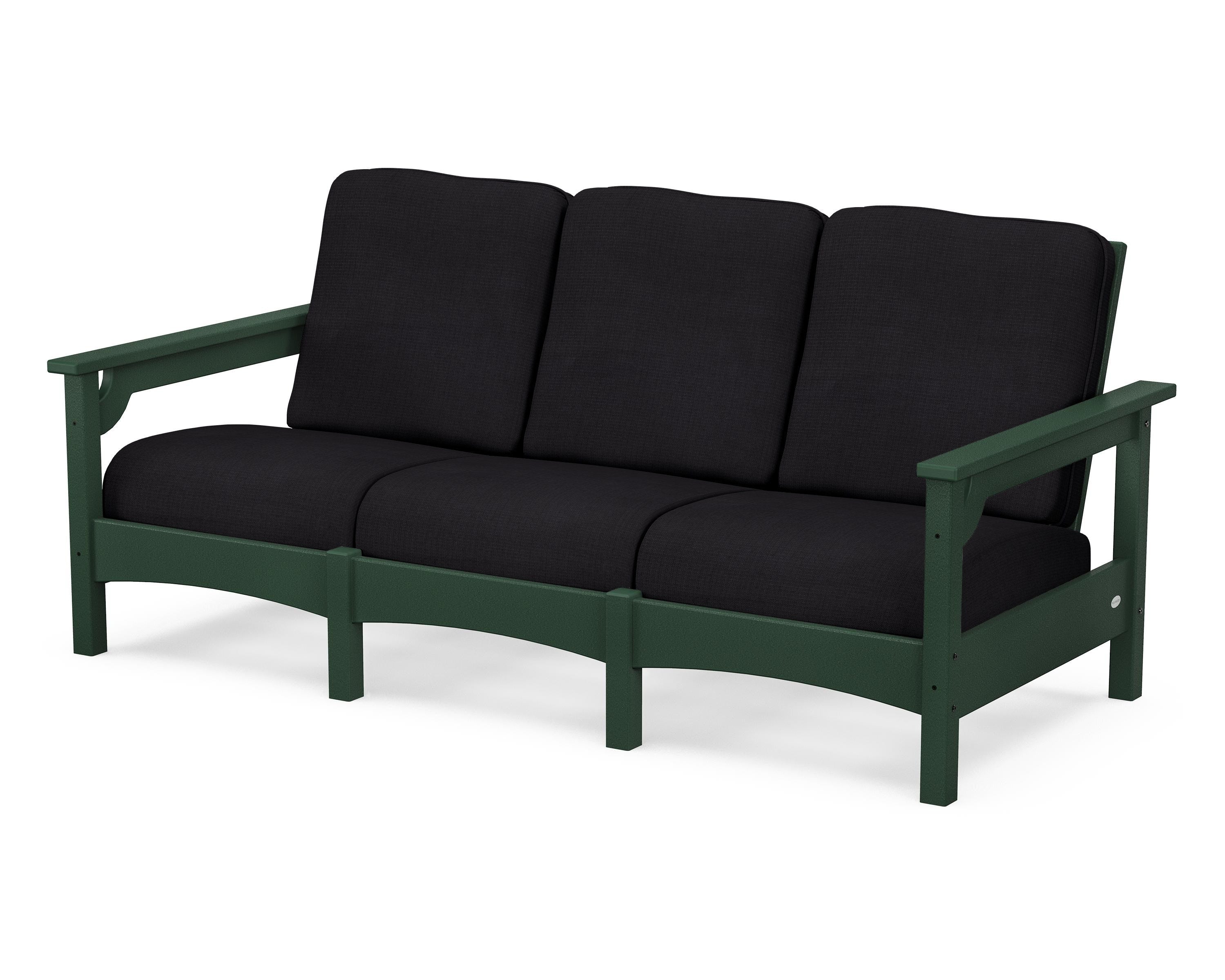 POLYWOOD® Club Sofa in Green / Midnight Linen