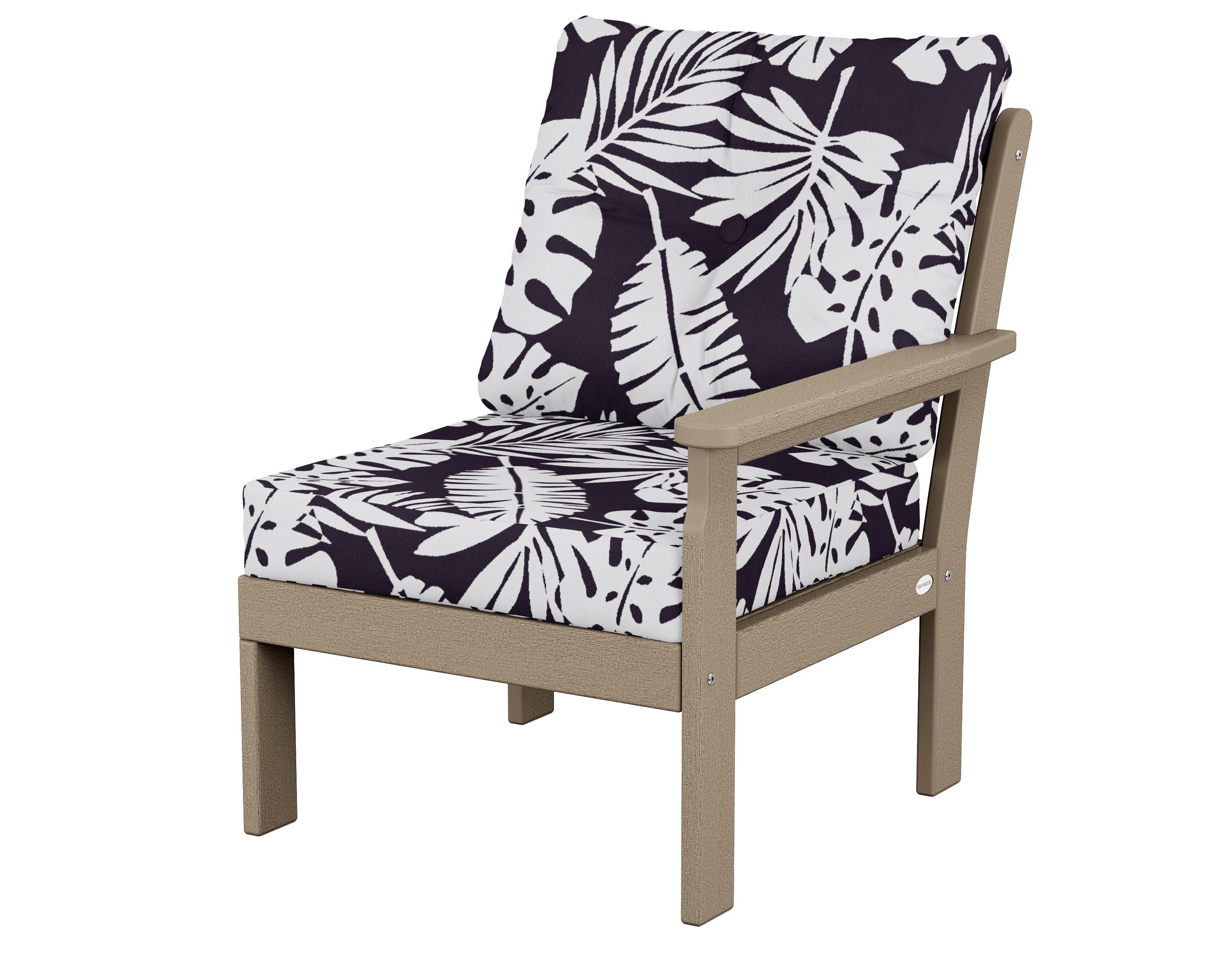 POLYWOOD® Vineyard Modular Right Arm Chair in Vintage Sahara / Leaf Navy