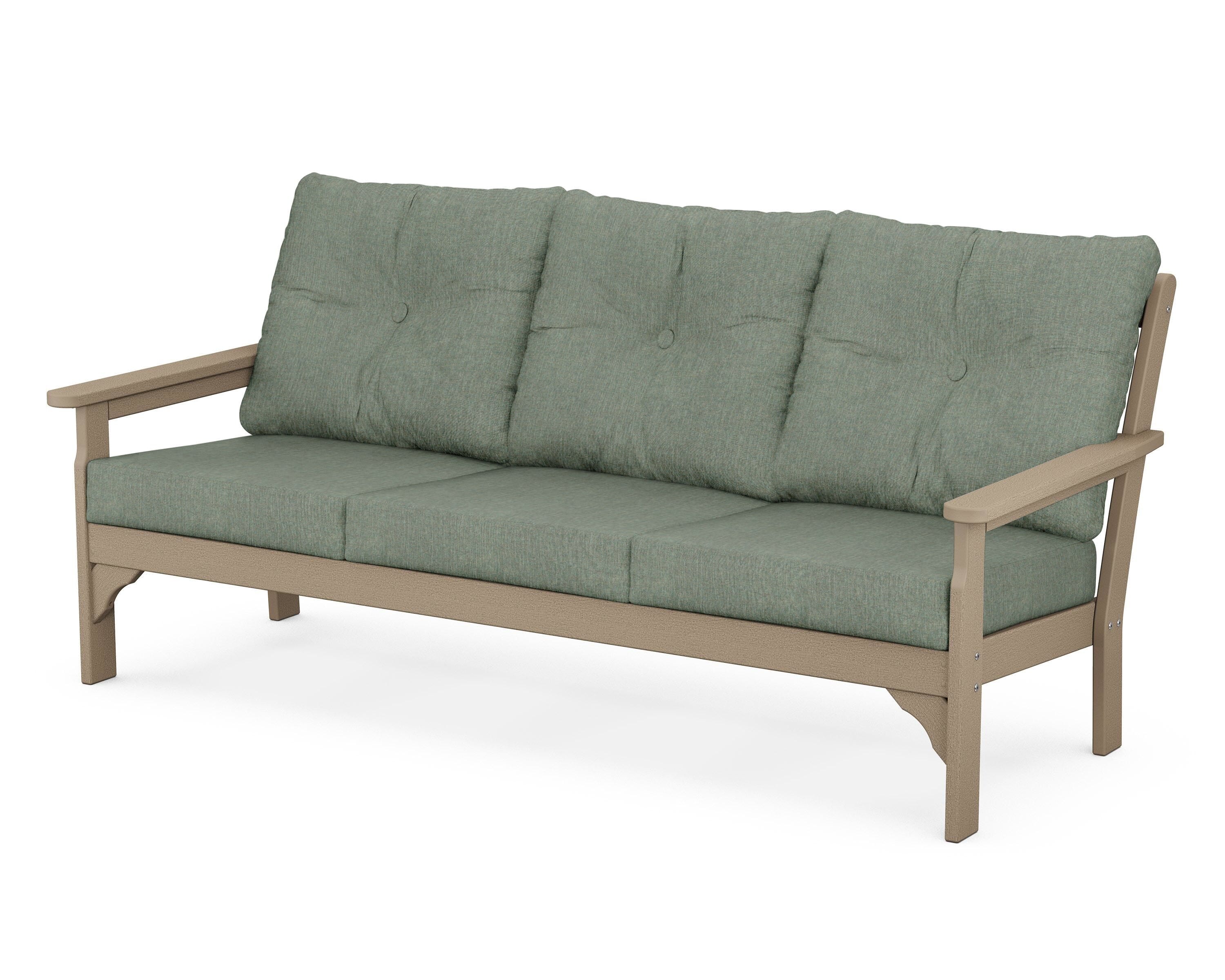 POLYWOOD® Vineyard Deep Seating Sofa in Vintage Sahara / Cast Sage