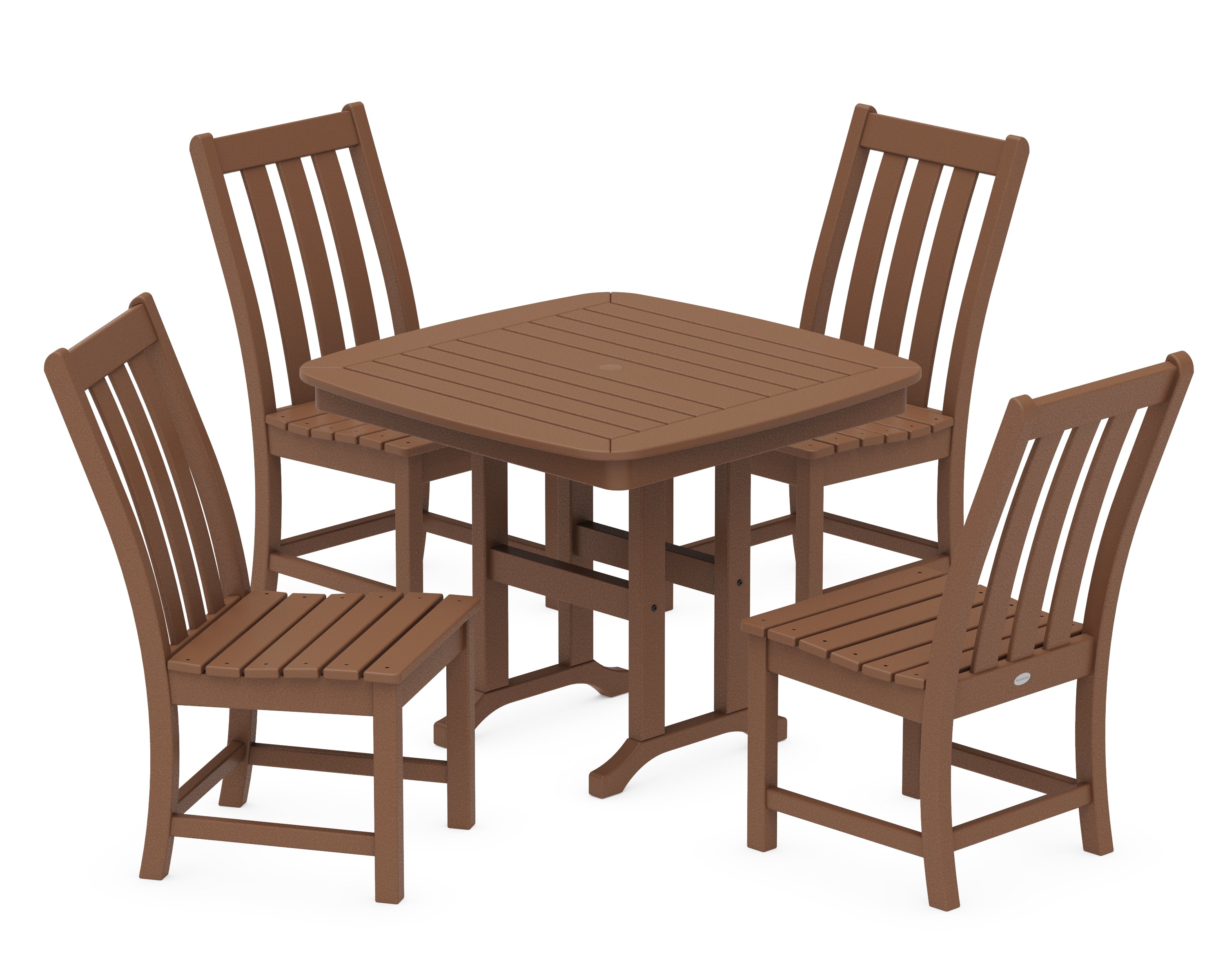 POLYWOOD® Vineyard 5-Piece Side Chair Dining Set in Teak