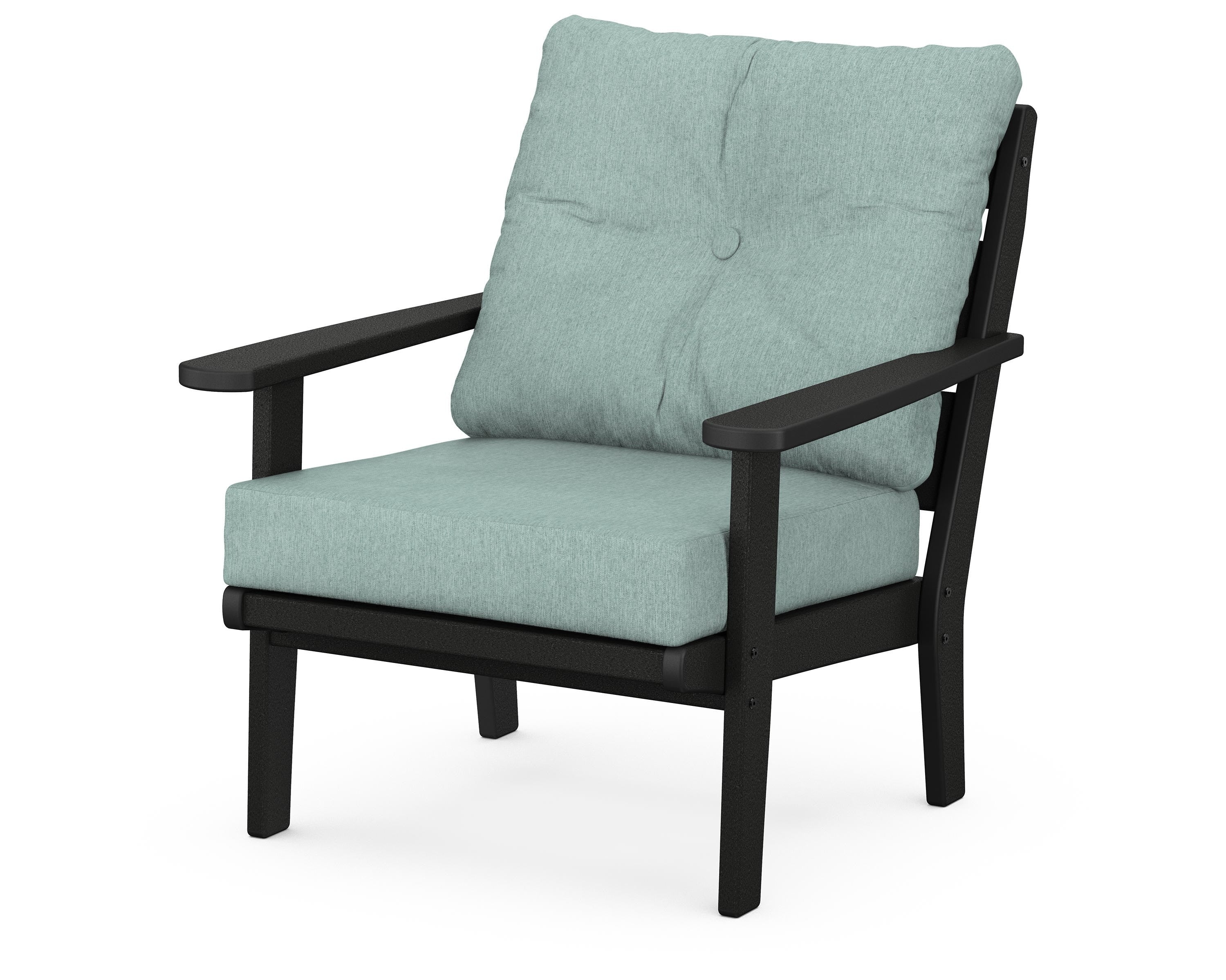 POLYWOOD® Lakeside Deep Seating Chair in Black / Glacier Spa