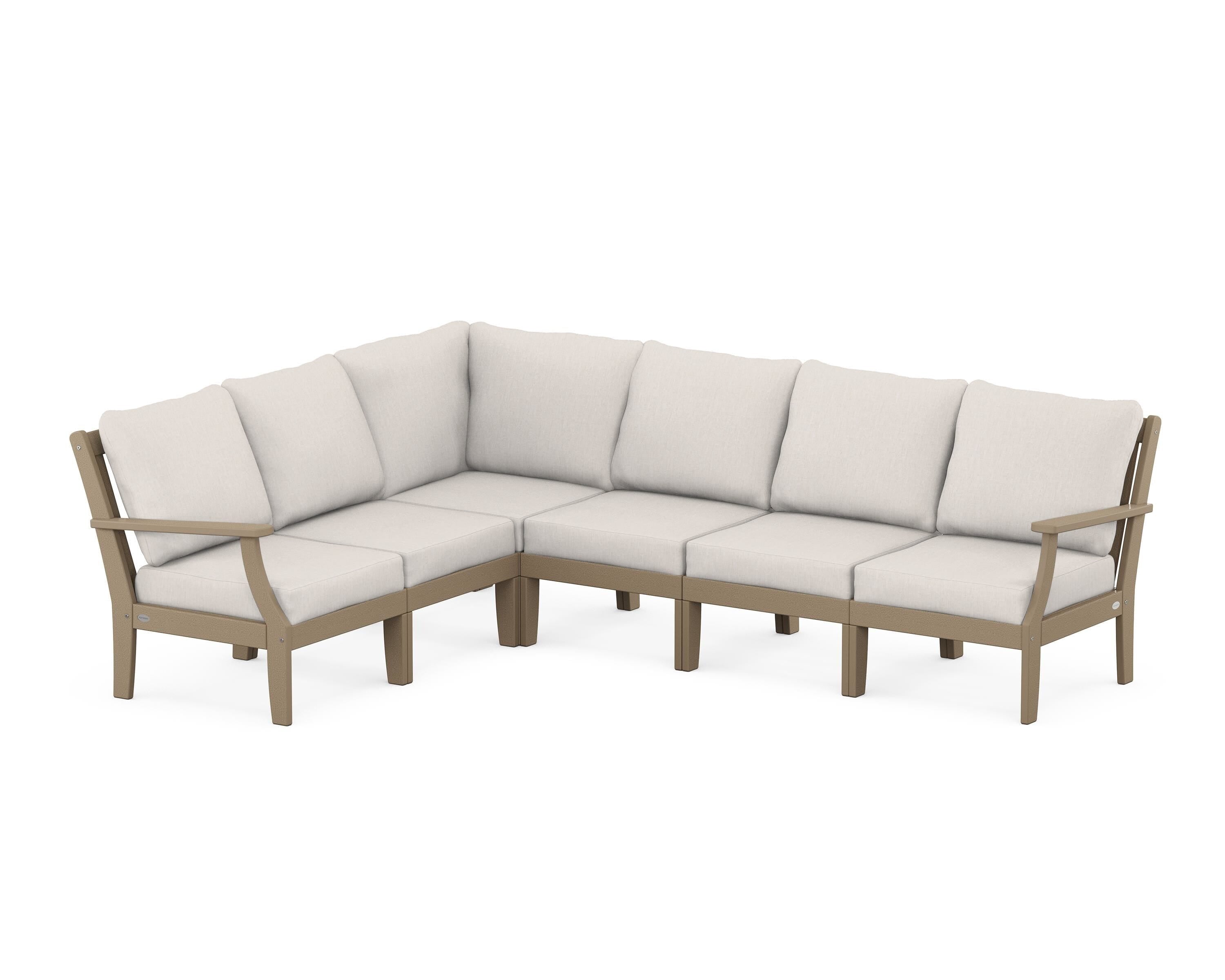 POLYWOOD® Braxton Modular 6-Piece Deep Seating Set in Vintage Sahara / Cast Ash