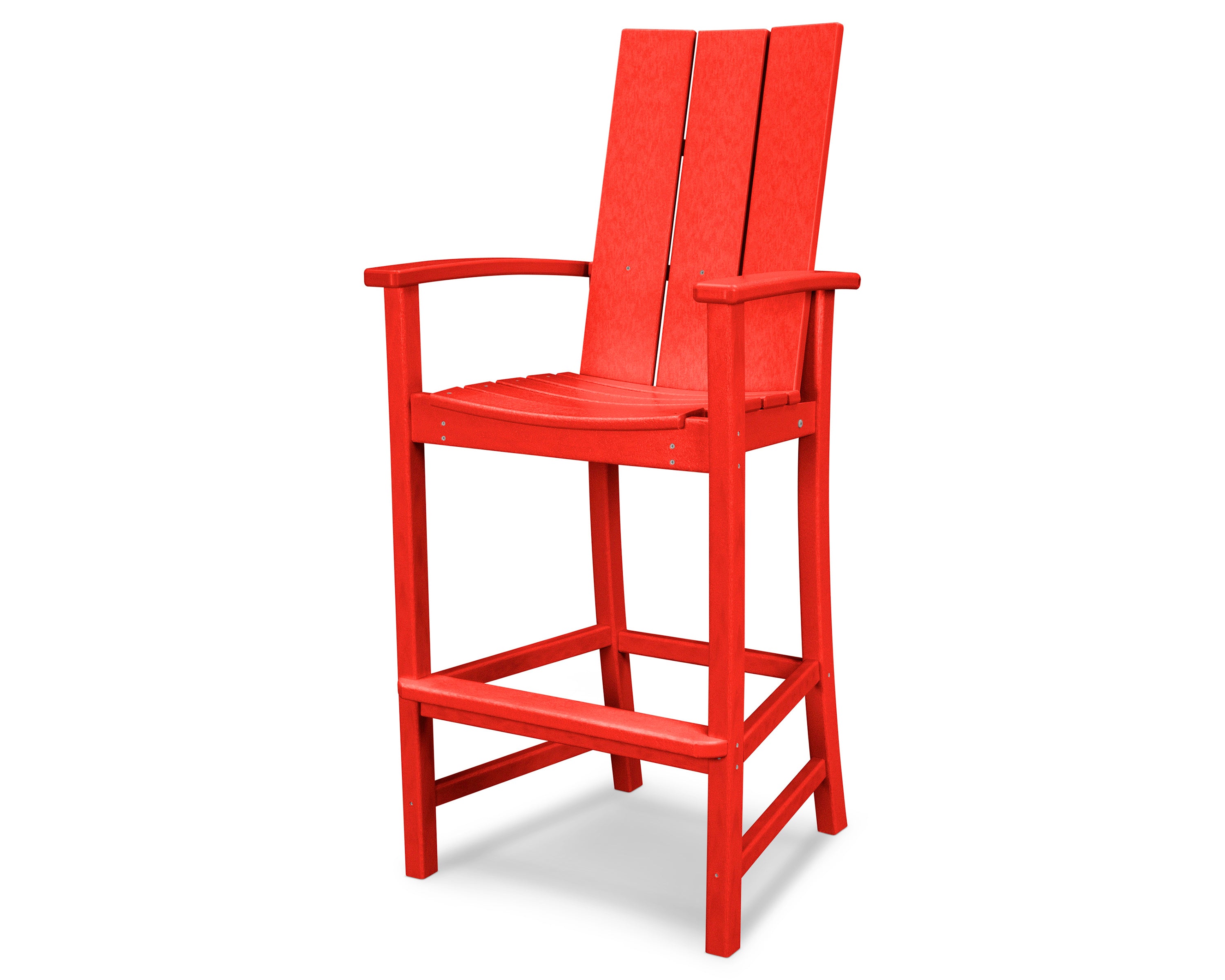 POLYWOOD® Modern Adirondack Bar Chair in Sunset Red